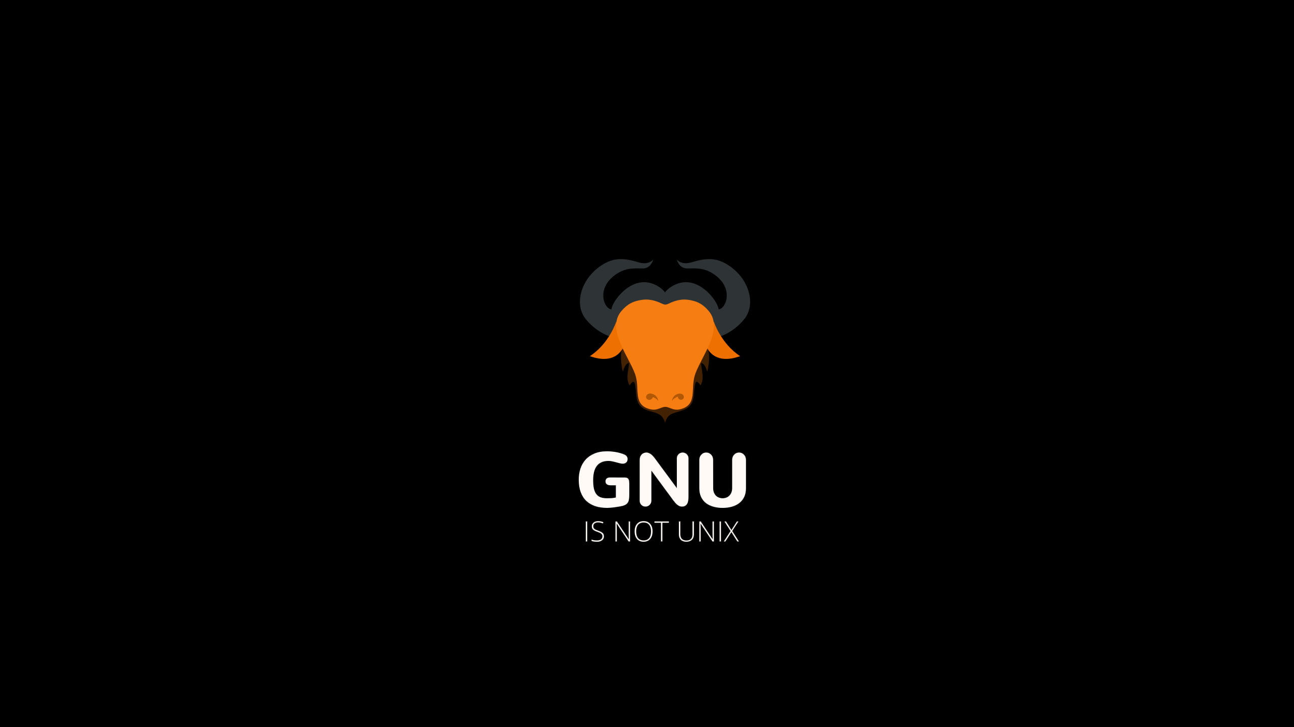 minimalism, black background, black, simple background, GNU, 2K, HD Wallpaper