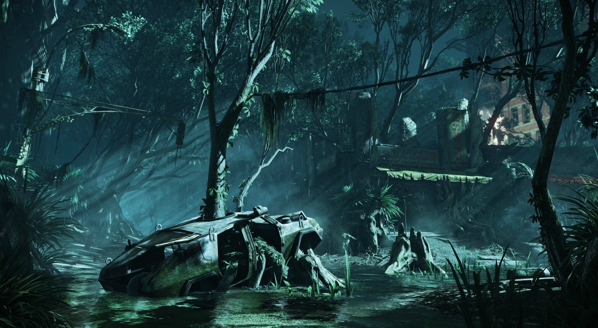 beauty in nature, rock - object, Crysis, new, flowing water, tranquil scene, Games, reflection, City, no people, tranquility, outdoors, forest, HD Wallpaper