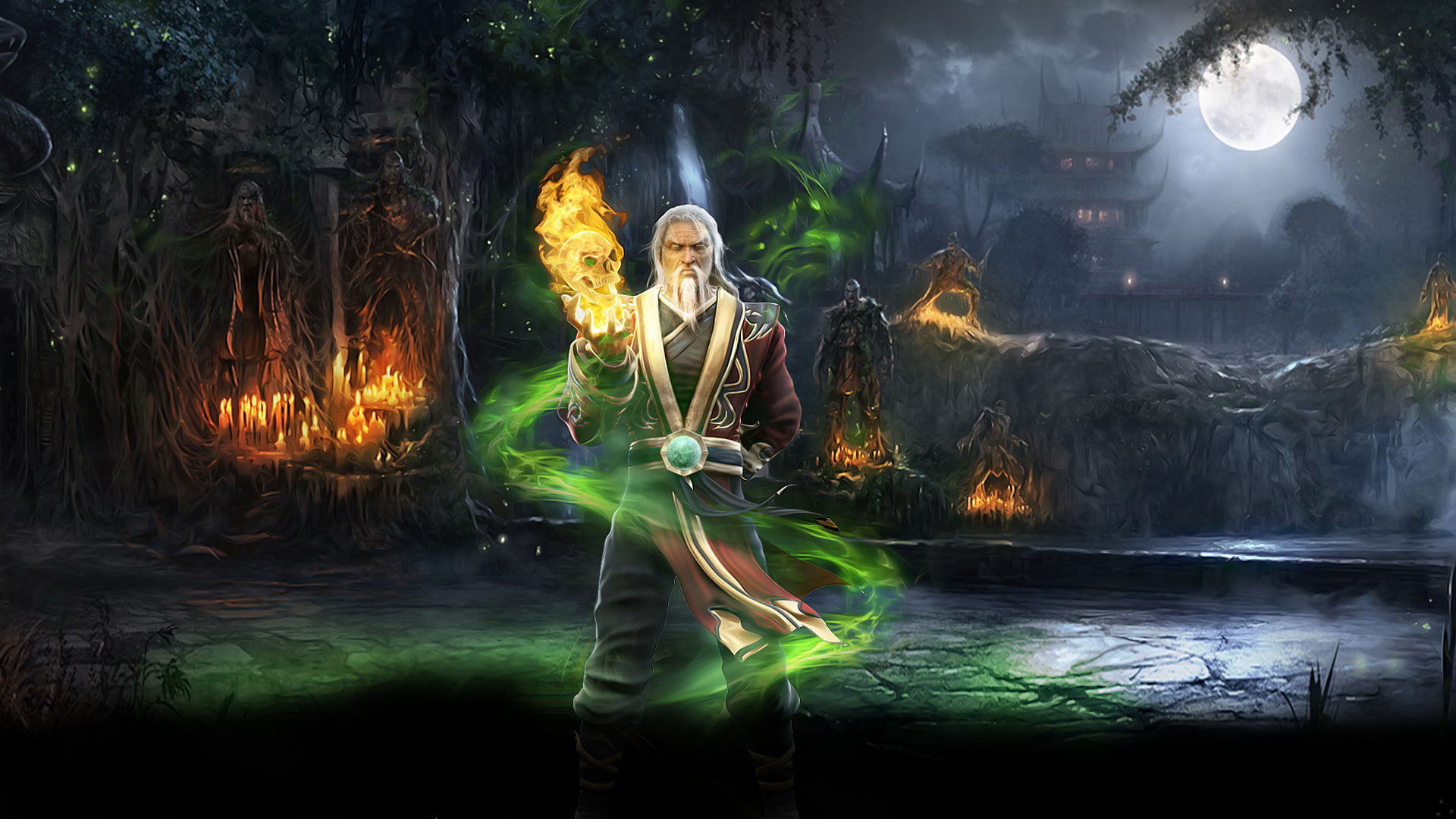 forest, Shang Tsung, magic, mortal kombat, 1080P, HD Wallpaper