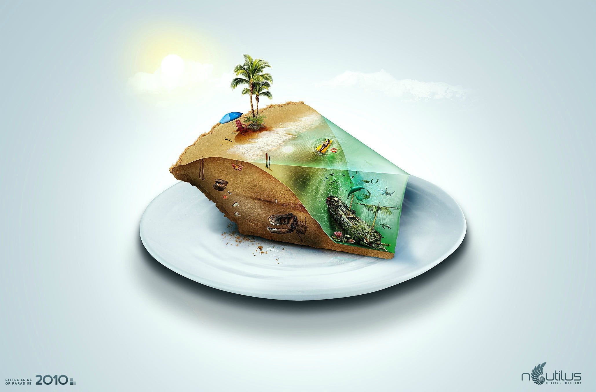 indoors, sweet, nature, ready-to-eat, 1080P, dessert, blue background, digital art, white, serving size, indulgence, sweet food, no people, plant, temptation, HD Wallpaper