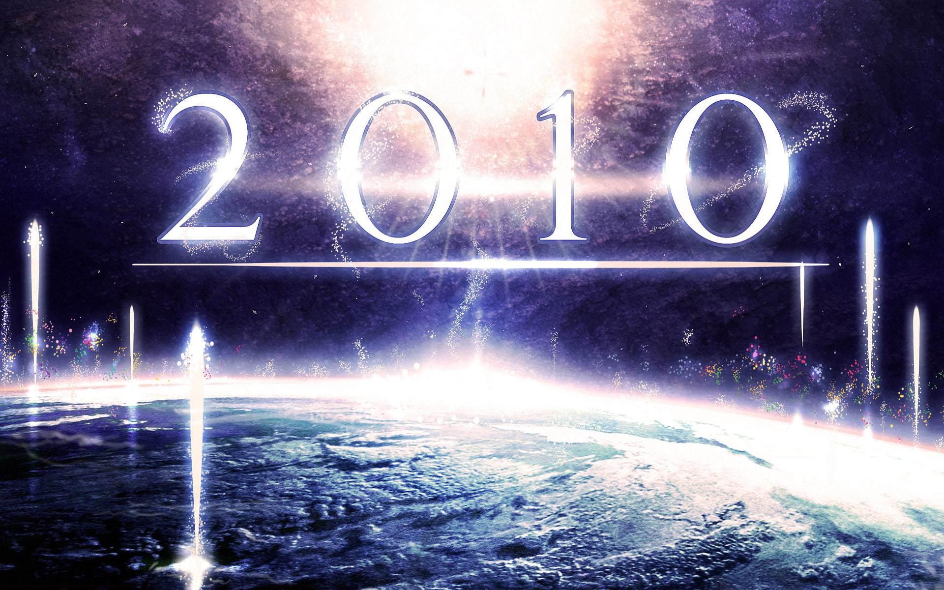 1080P, New year, 2010, planet, salute, the universe, HD Wallpaper