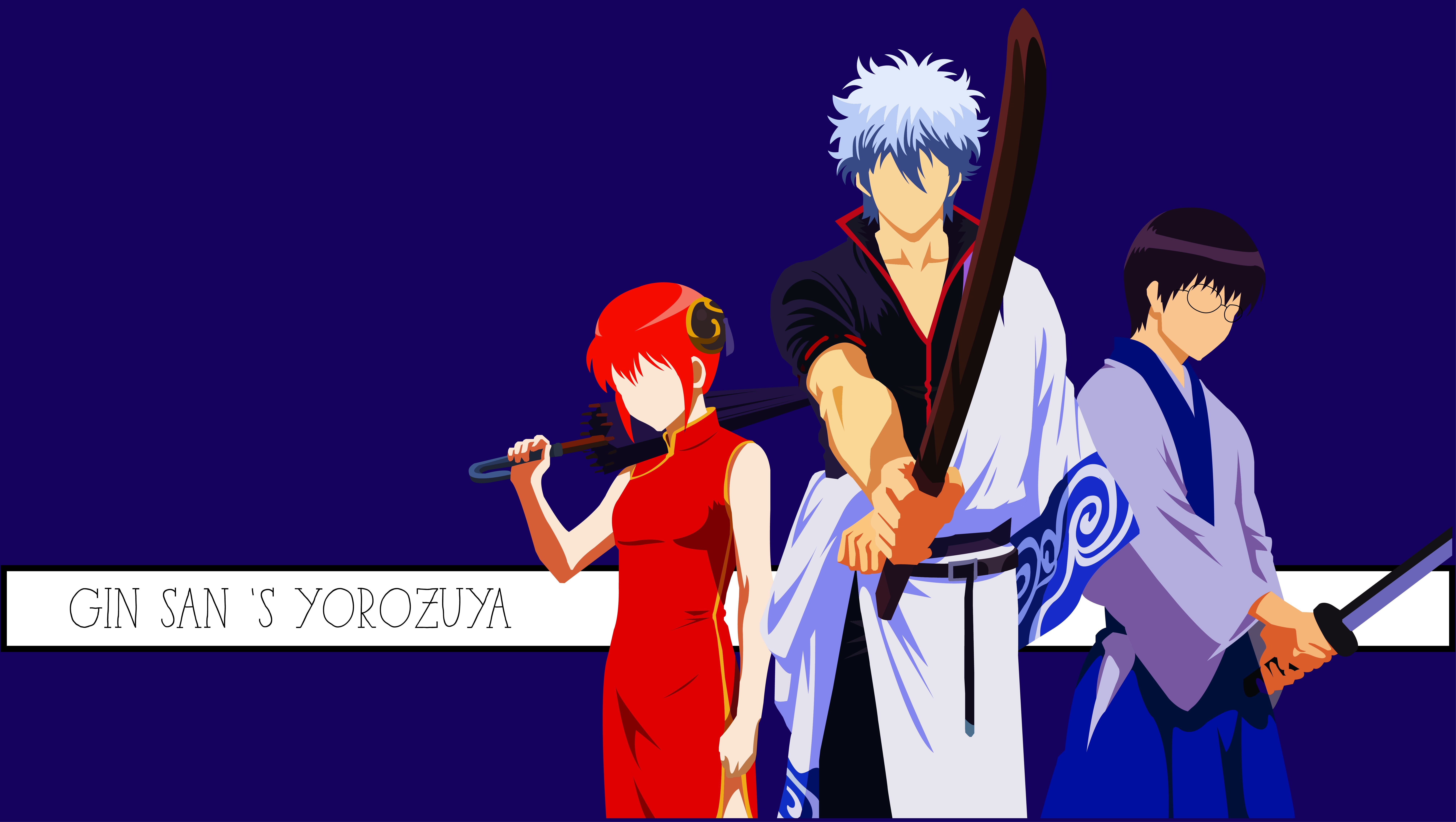 Kagura (Gintama), 8K, Gintama, Shimura Shinpachi, Anime, Gintoki Sakata, HD Wallpaper
