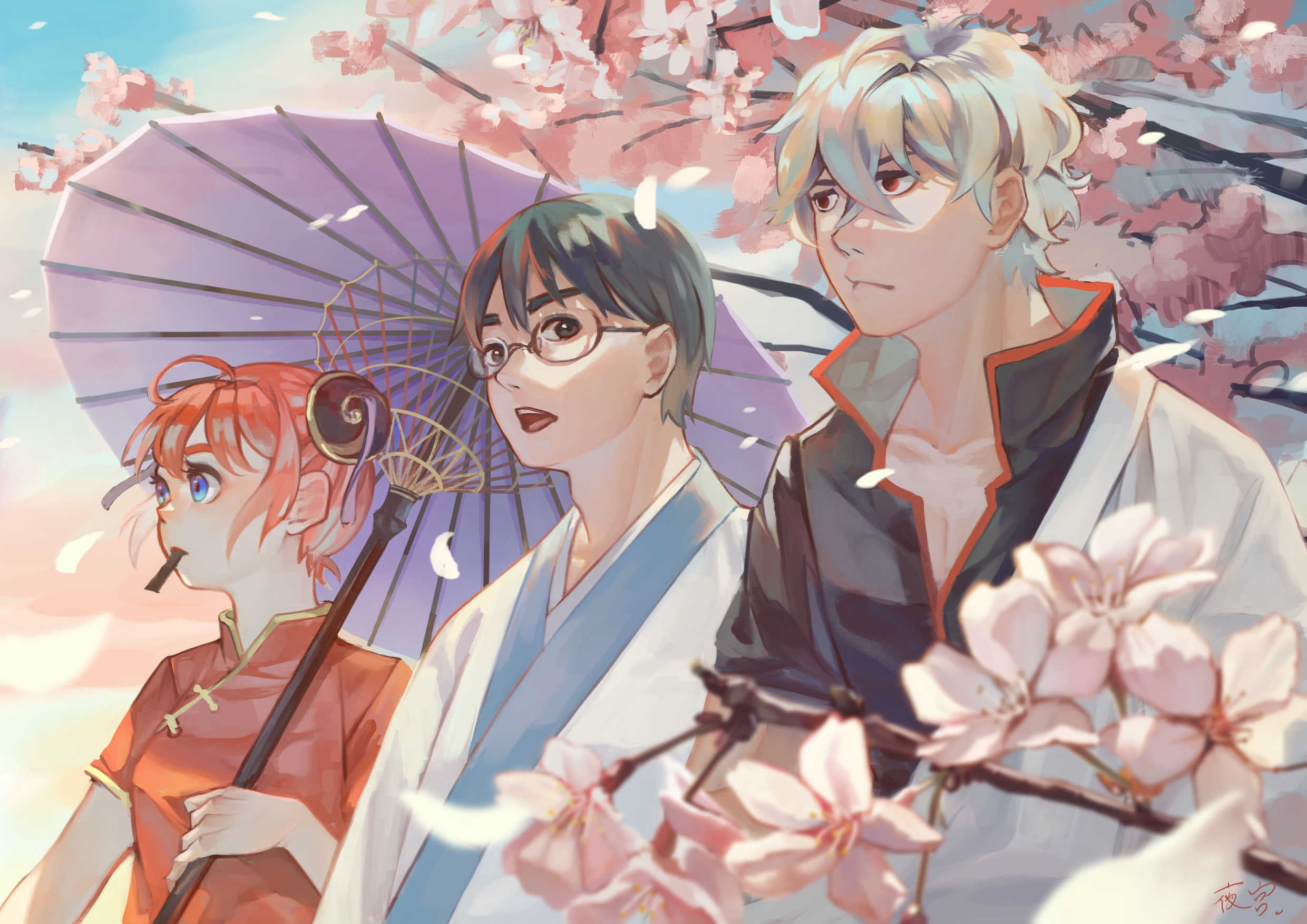 Shimura Shinpachi, Gintoki Sakata, 1080P, Kagura (Gintama), Anime, Gintama, HD Wallpaper