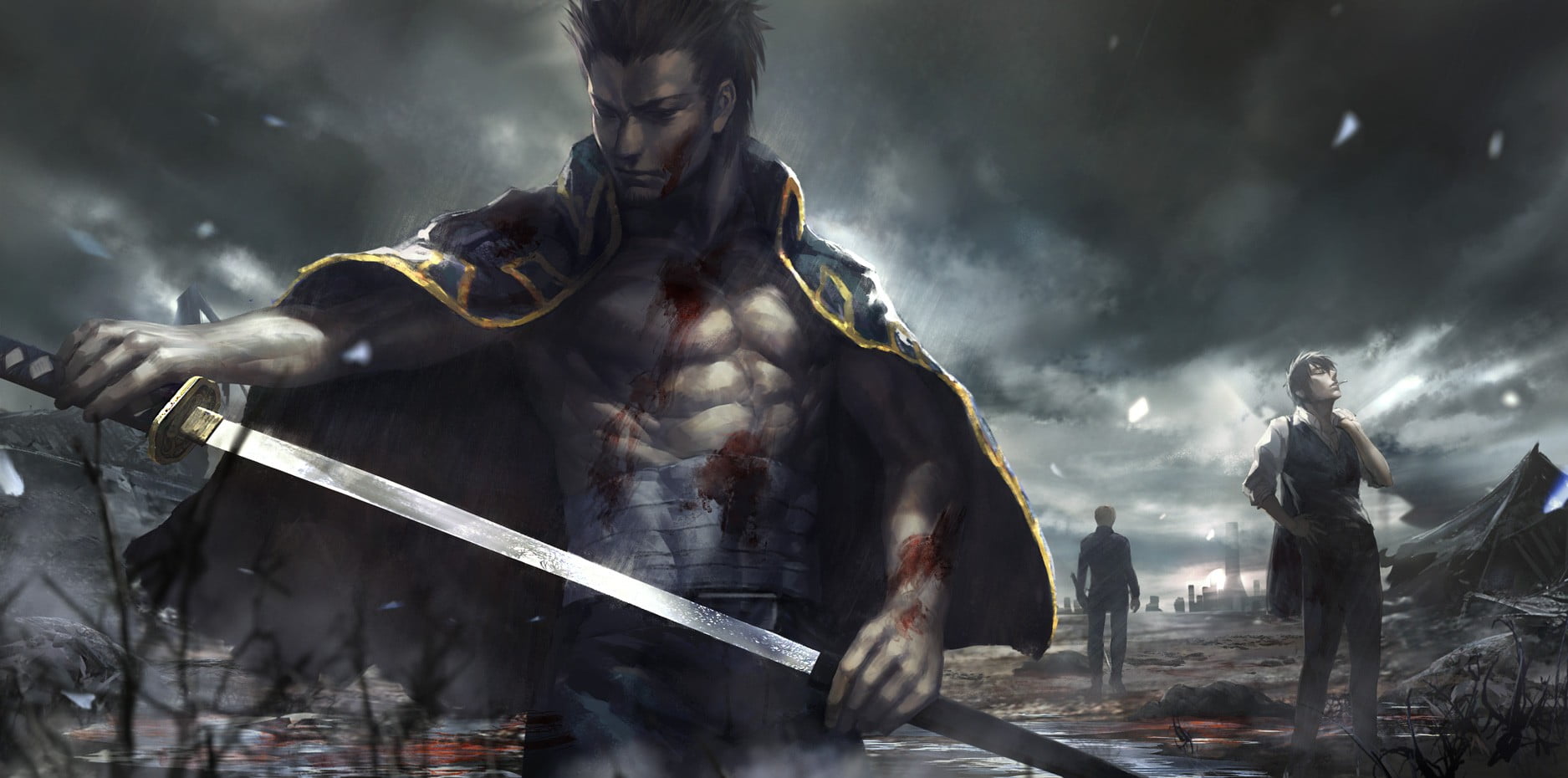 nature, Kondou Isao, human representation, occupation, people, adult, sculpture, Okita Sougo, Hijikata Toushirou, sky, architecture, weapon, aggression, HD Wallpaper