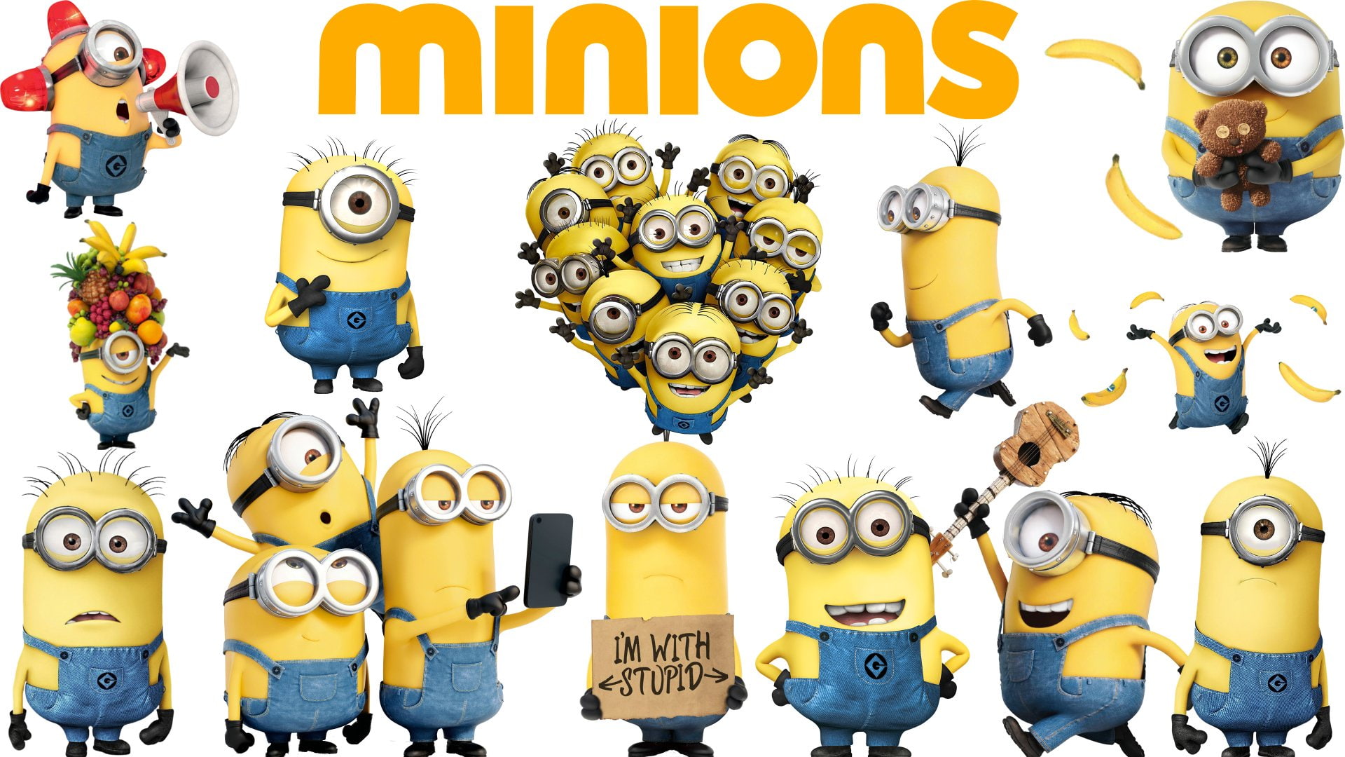 Minions, Kevin (Minions), Yellow, Stuart (Minions), Minions (Movie), Movie, 1080P, Bob (Minions), HD Wallpaper