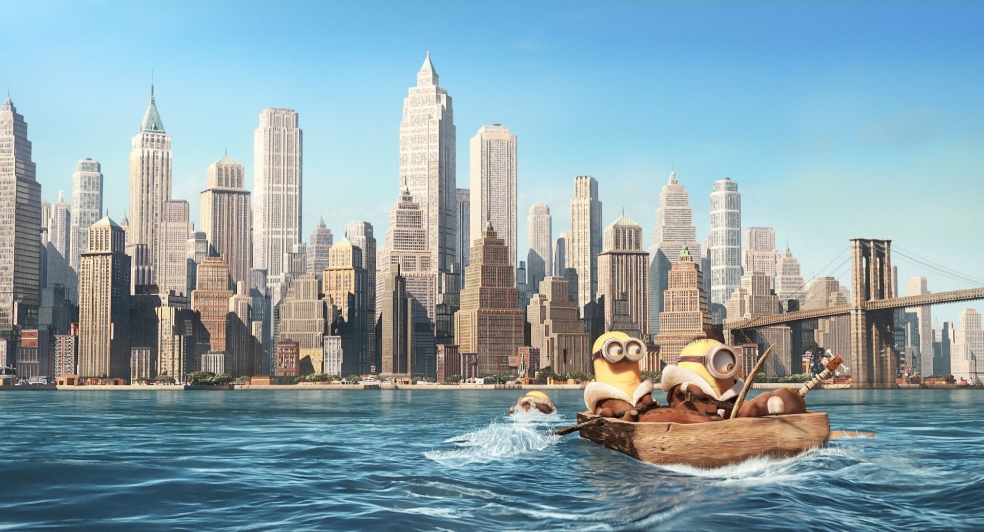 travel destinations, swimming pool, built structure, building, leisure activity, urban skyline, city, cityscape, Minions, 1080P, waterfront, water, skyscraper, HD Wallpaper