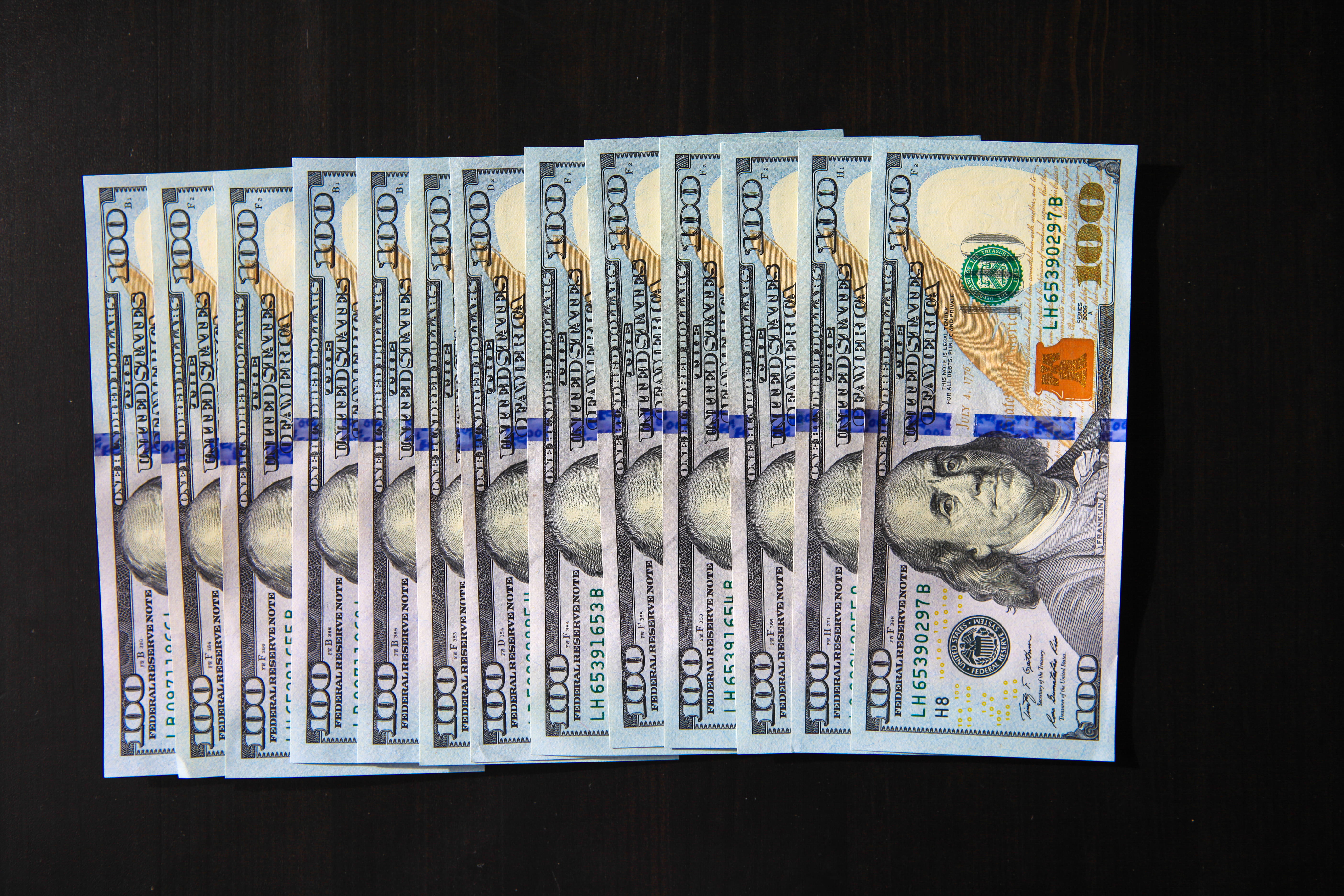 black background, banking, usa, butch, cash, wealth, order, indoors, currency, paper, financial, money, bills, in a row, one, large group of objects, studio shot, HD Wallpaper