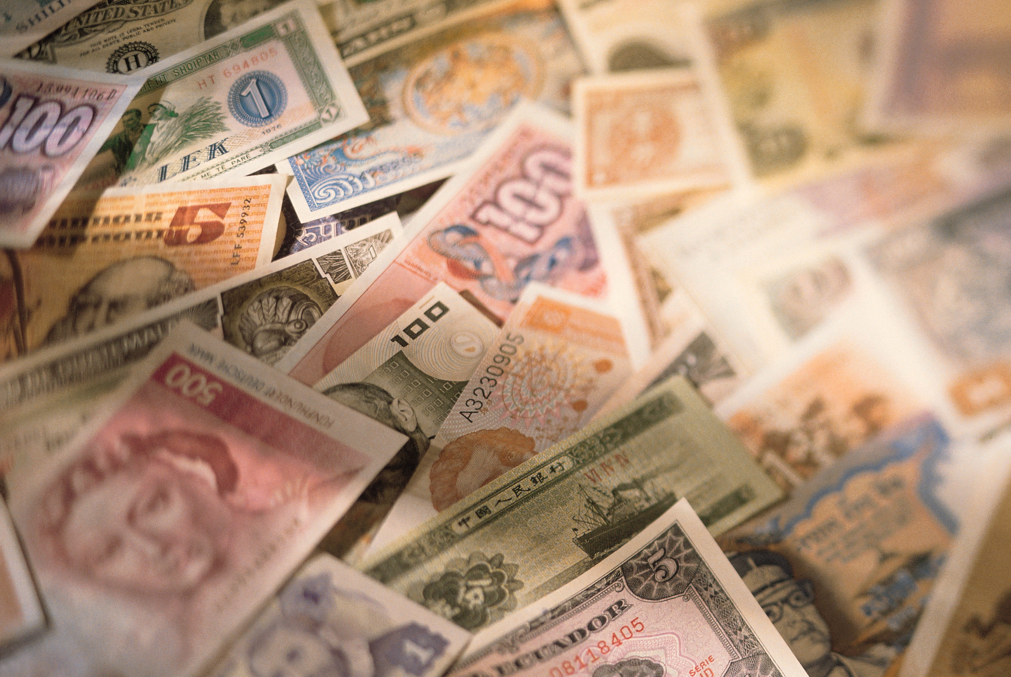 full frame, no People, finance, number 100, currency, multi colored, business, money, stack, savings, close-up, choice, banknote, selective focus, 2K, HD Wallpaper