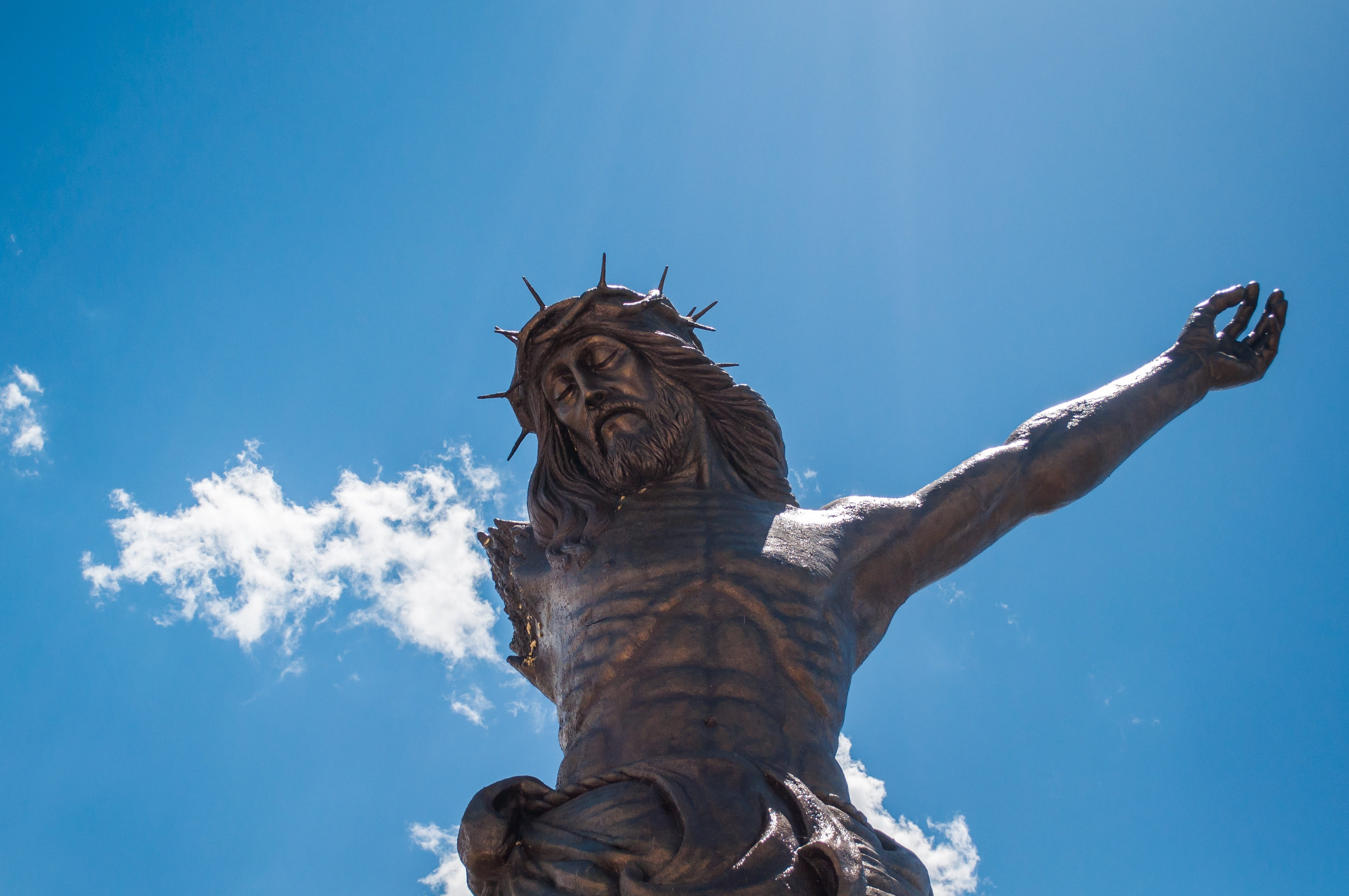 Christ, human representation, broken christ, angel, sunlight, male likeness, creativity, sky, Cloud, travel destinations, no people, statue, sculpture, HD Wallpaper