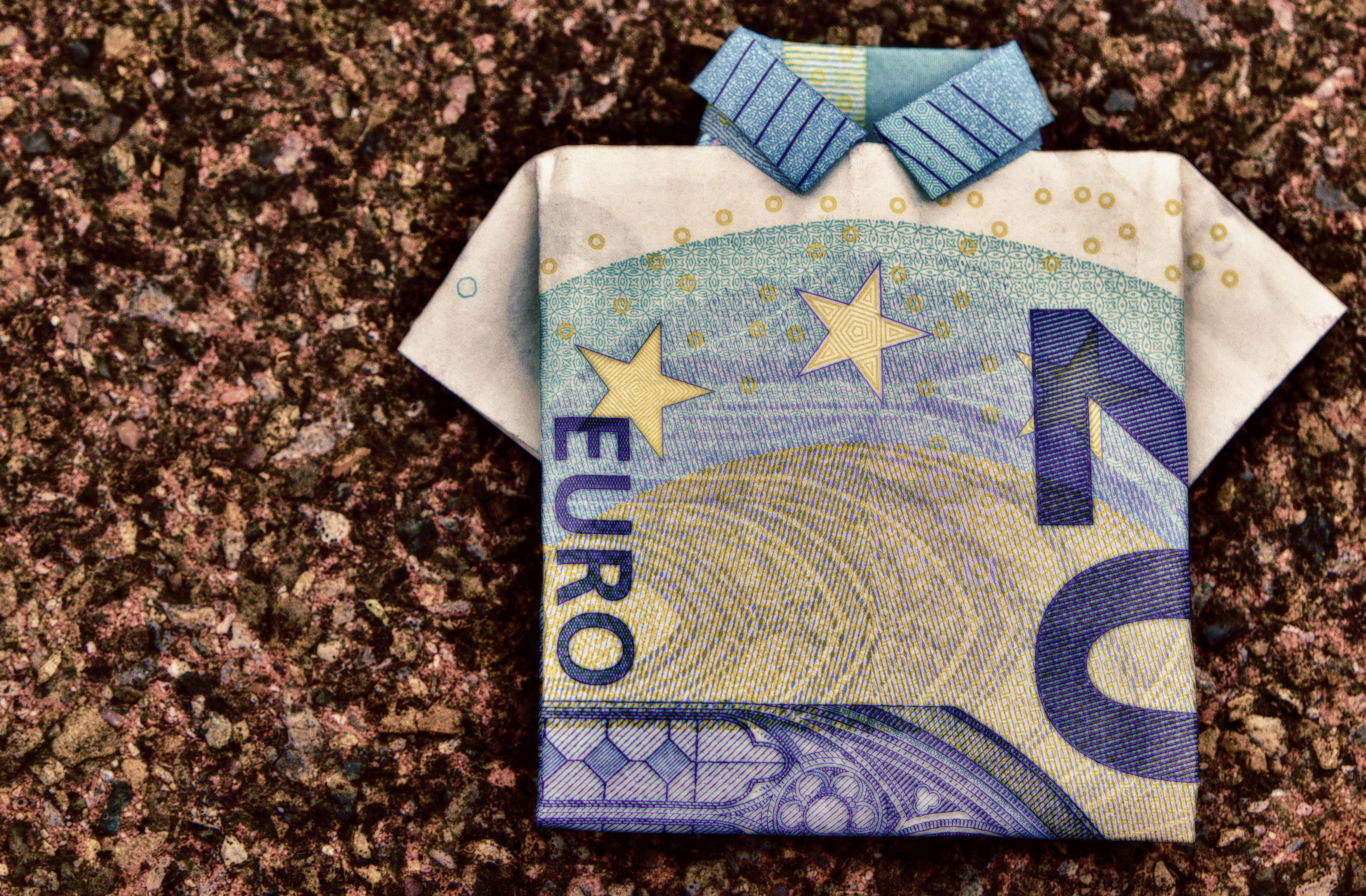 indoors, folded, carpet - decor, paper currency, the last shirt, star shape, high angle view, floral pattern, old, travel, directly above, blue, dollar bill, HD Wallpaper