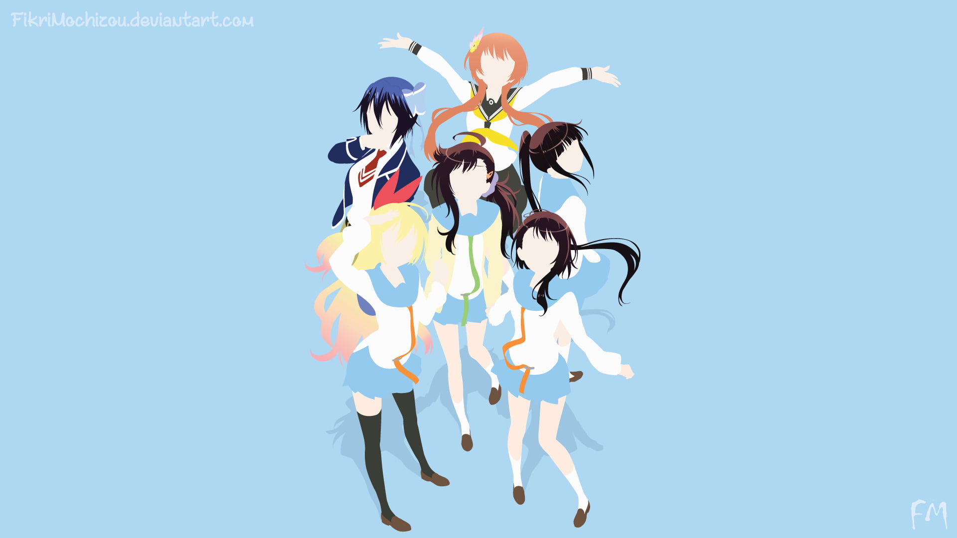 Nisekoi, Marika Tachibana, Seishirou Tsugumi, Ruri Miyamoto, 1080P, Chitoge Kirisaki, Haru Onodera, Kosaki Onodera, Anime, HD Wallpaper
