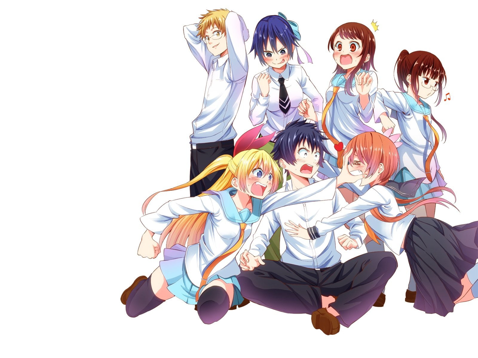 tachibana, chitoge, seishirou, seifuku, shuu, white, marika, onodera, raku, group, miyamoto, ichijou, kirisaki, ruri, tsugumi, maiko, 720P, nisekoi, kosaki, HD Wallpaper