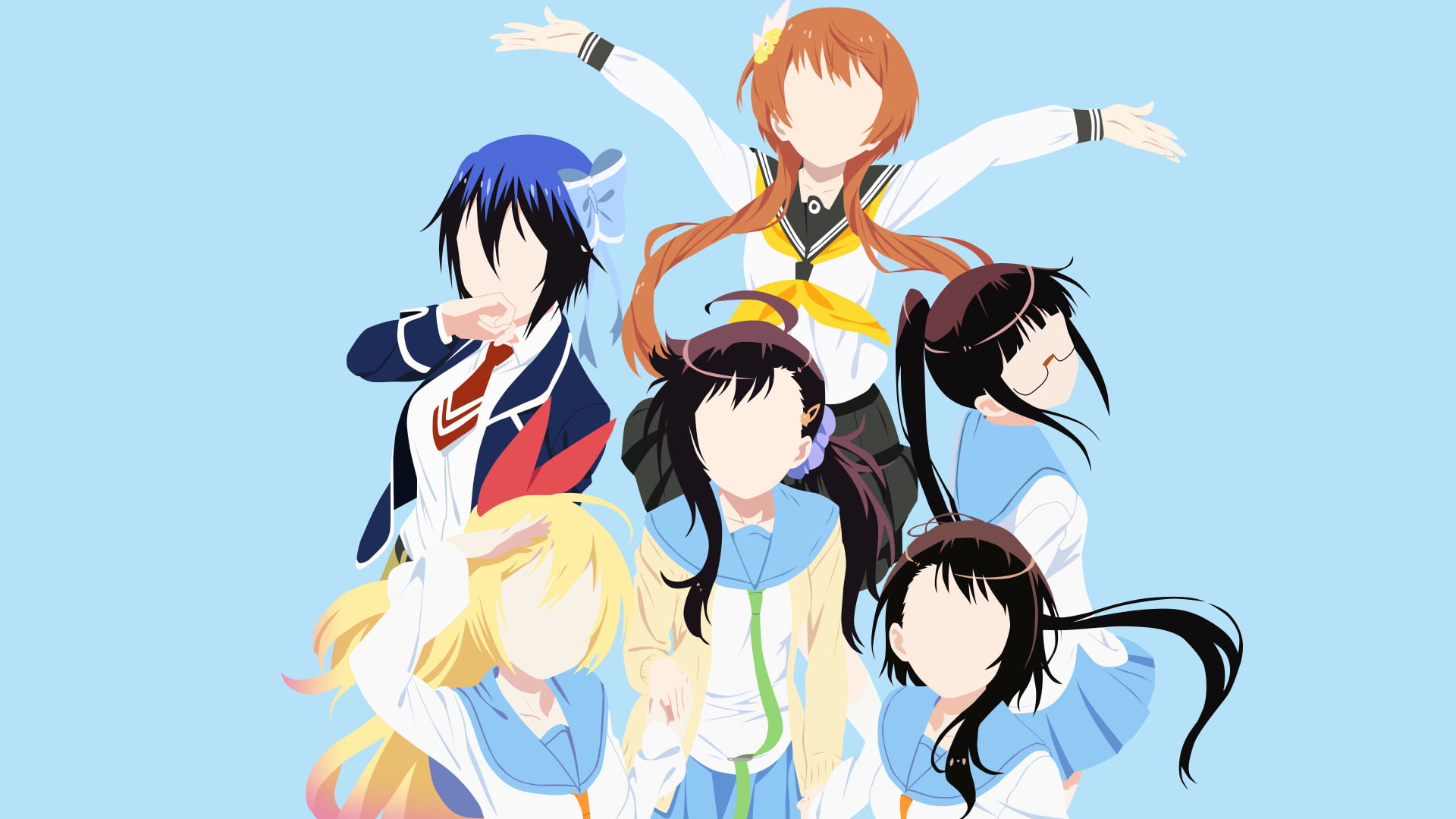 1080P, Chitoge Kirisaki, Seishirou Tsugumi, Anime, Haru Onodera, Ruri Miyamoto, Marika Tachibana, Nisekoi, Kosaki Onodera, HD Wallpaper