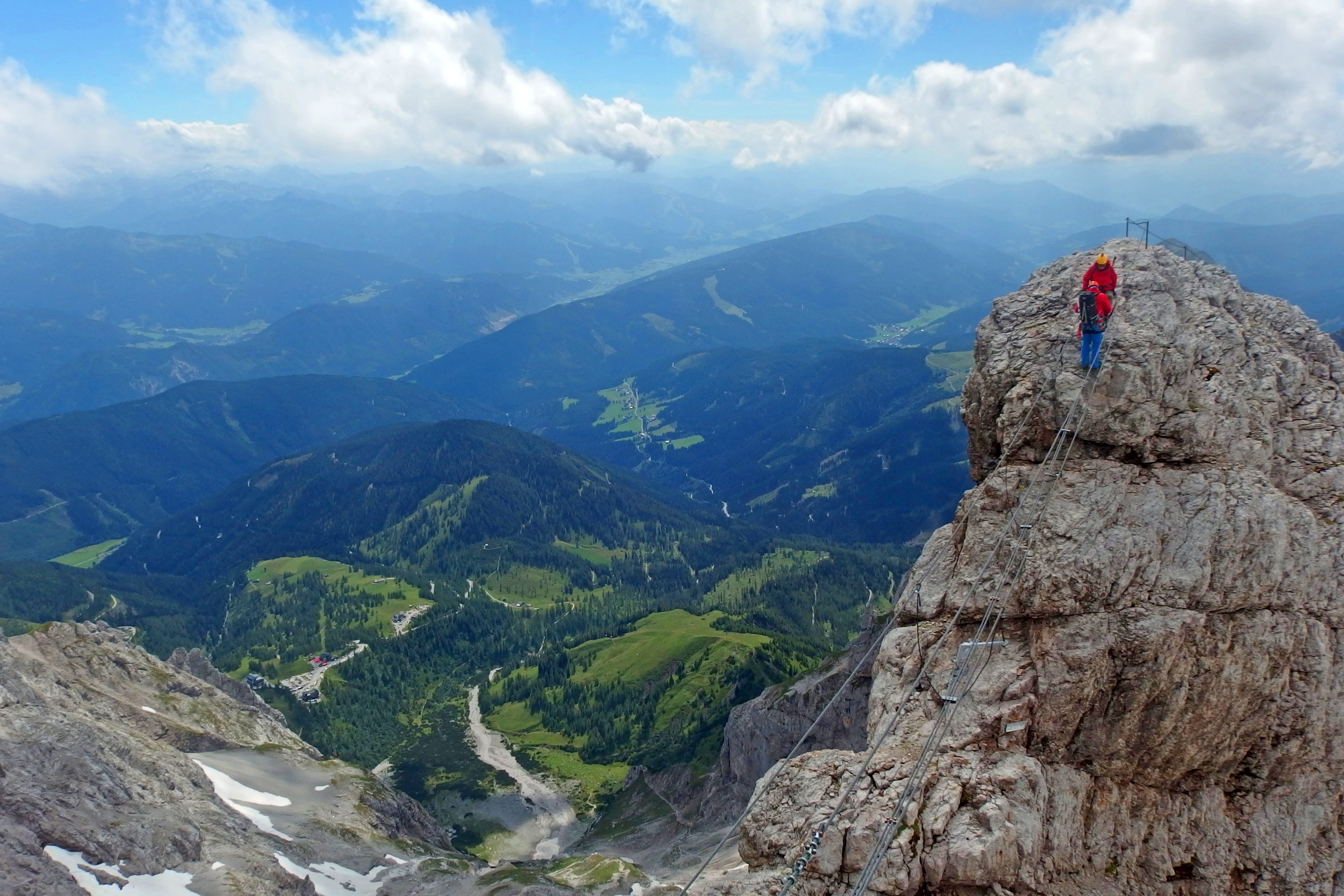 mountain, one person, landscape, extreme, austria, solid, rocks, tourism, nature, hiking, the alps, alpine, idyllic, tranquility, via iron port, mountain range, HD Wallpaper
