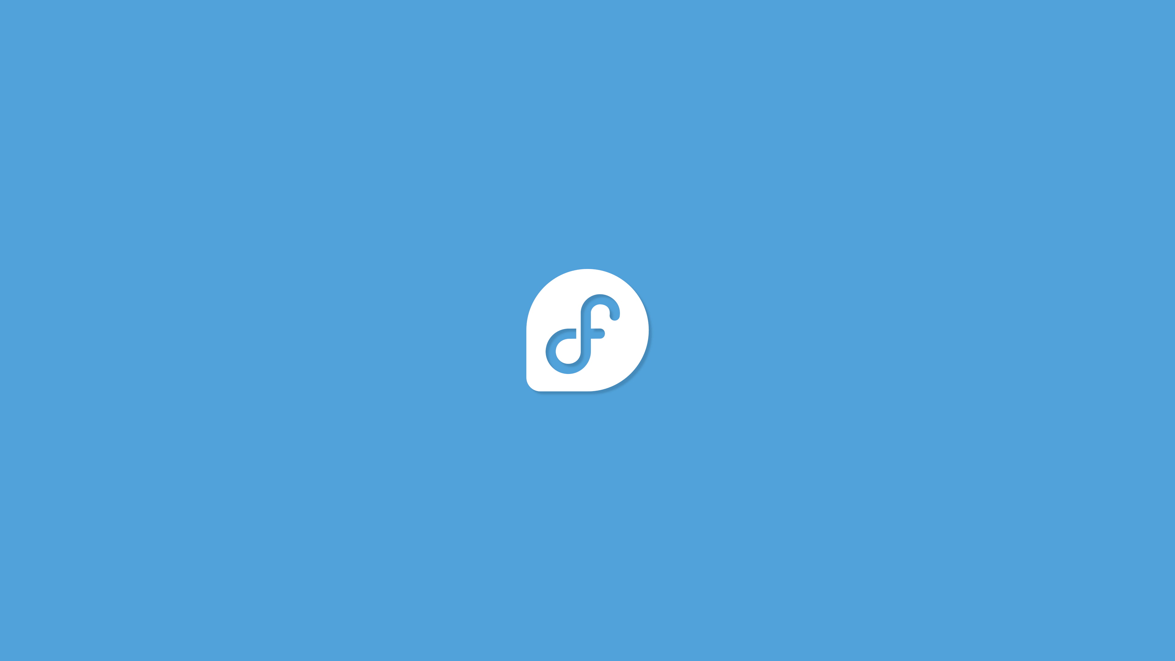 Unix, 4K, logo, minimalism, Fedora, simple background, blue background, Linux, HD Wallpaper