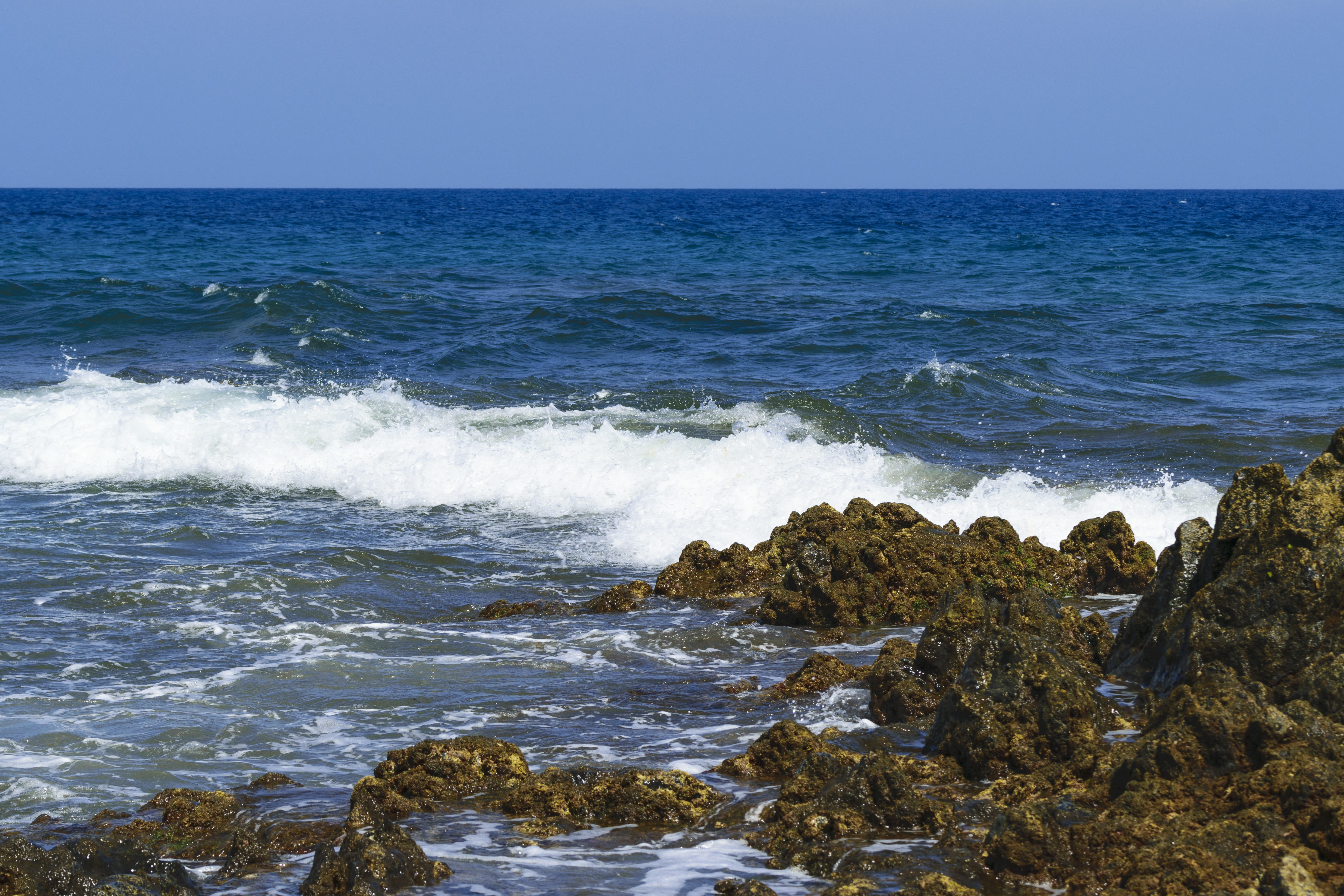 outdoors, travel, blue, atlantic ocean, rock - object, holiday, idyllic, sea, by the sea, wave, outlook, beginning of summer, volcanic, day, summer, land, HD Wallpaper
