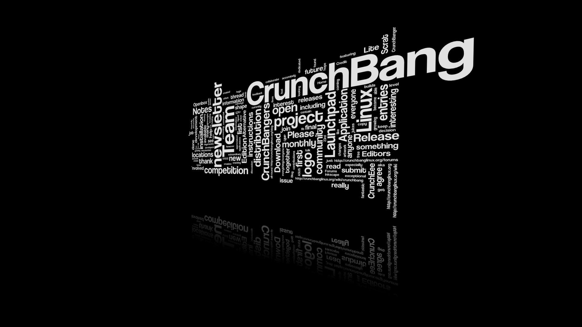 typography, art, linux, technology, 1080P, crunchbang, hd, wordcloud, crunchbang linux, artwork, text, HD Wallpaper