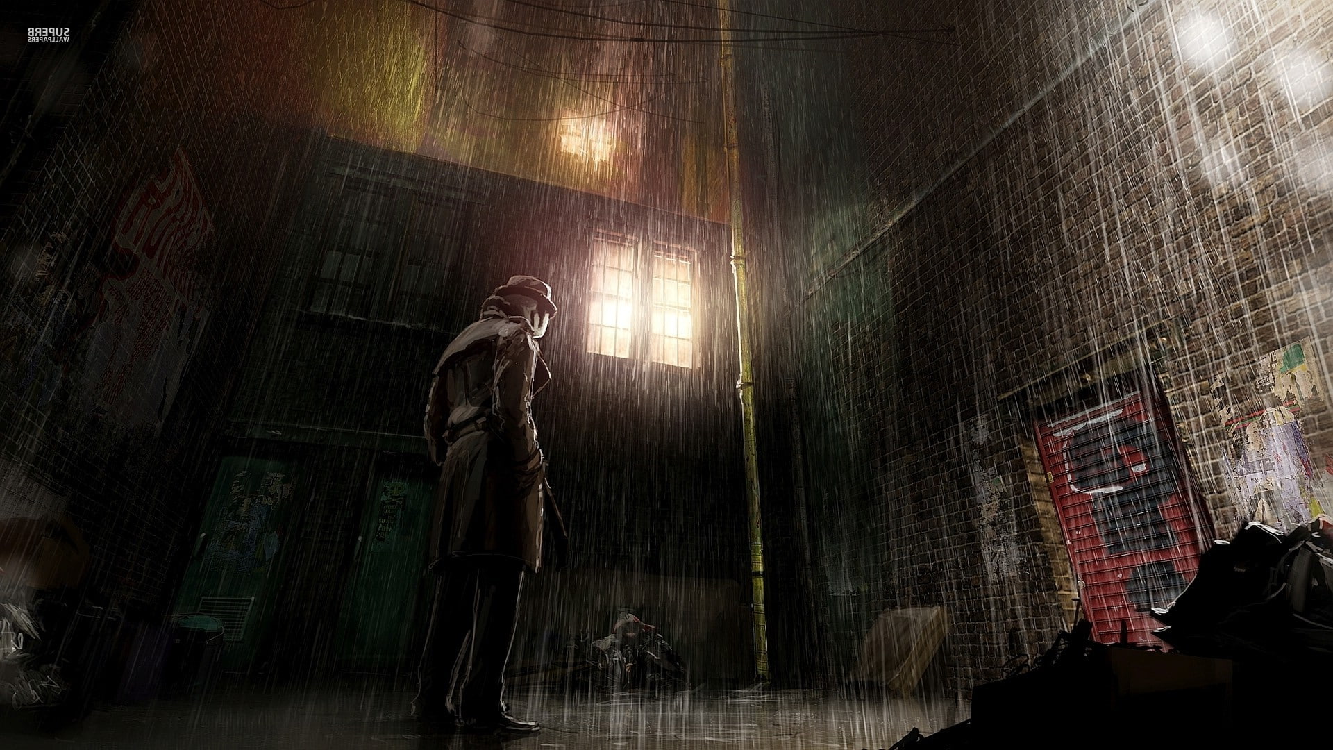 superhero, 1080P, rain, movies, Watchmen, Rorschach, HD Wallpaper
