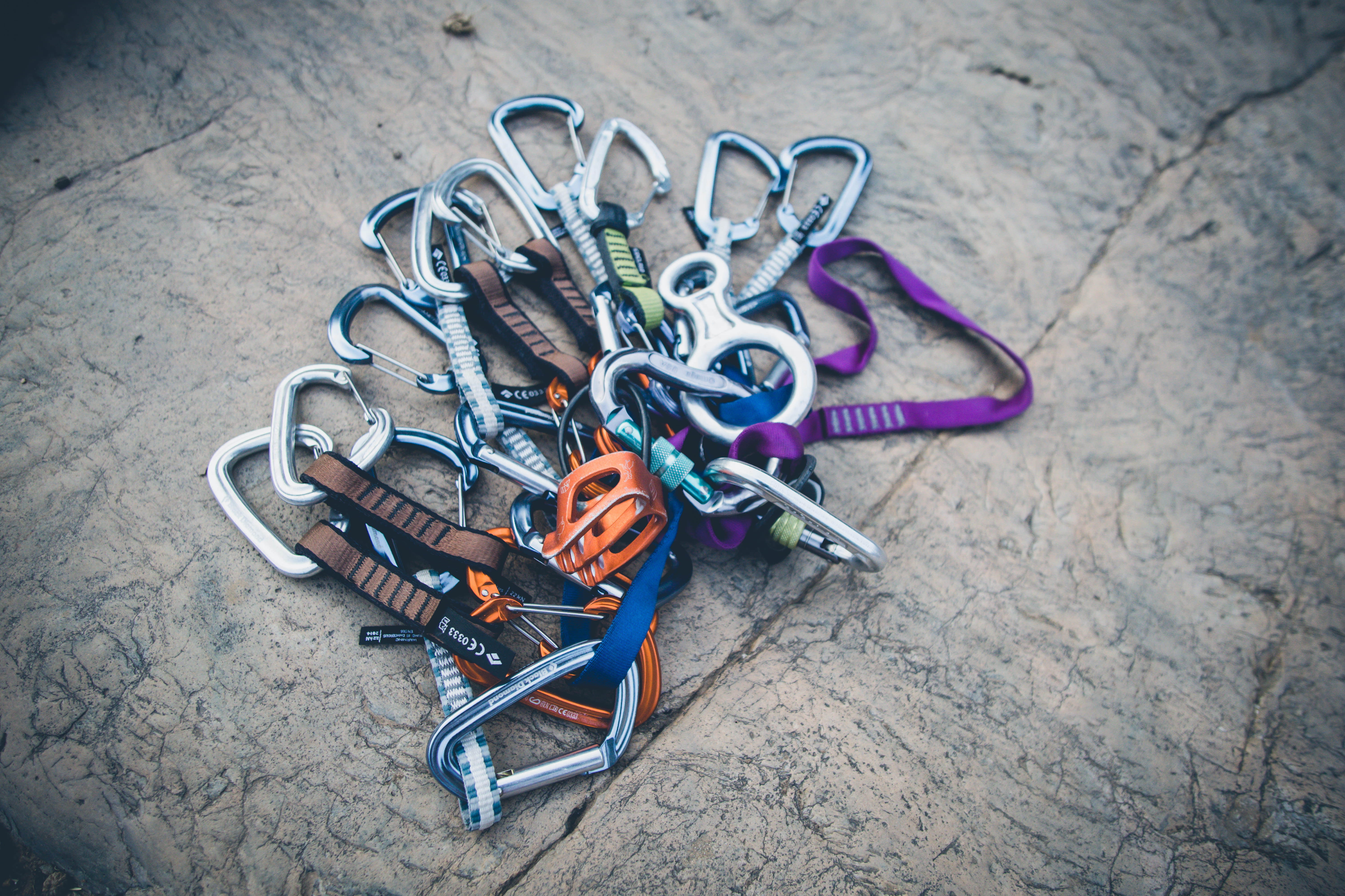 pattern, art, high angle view, holiday, variation, carabiner, close, flooring, man made, carabiners, strap, outdoor, choice, equipment, colored, hook, 5K, HD Wallpaper