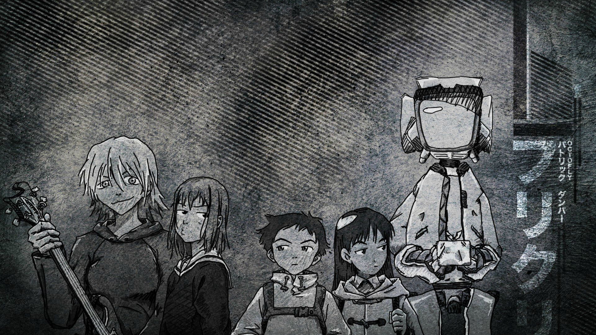 anime, female likeness, wall - building feature, spirituality, male likeness, representation, statue, male, history, nostalgia, group of objects, person, HD Wallpaper