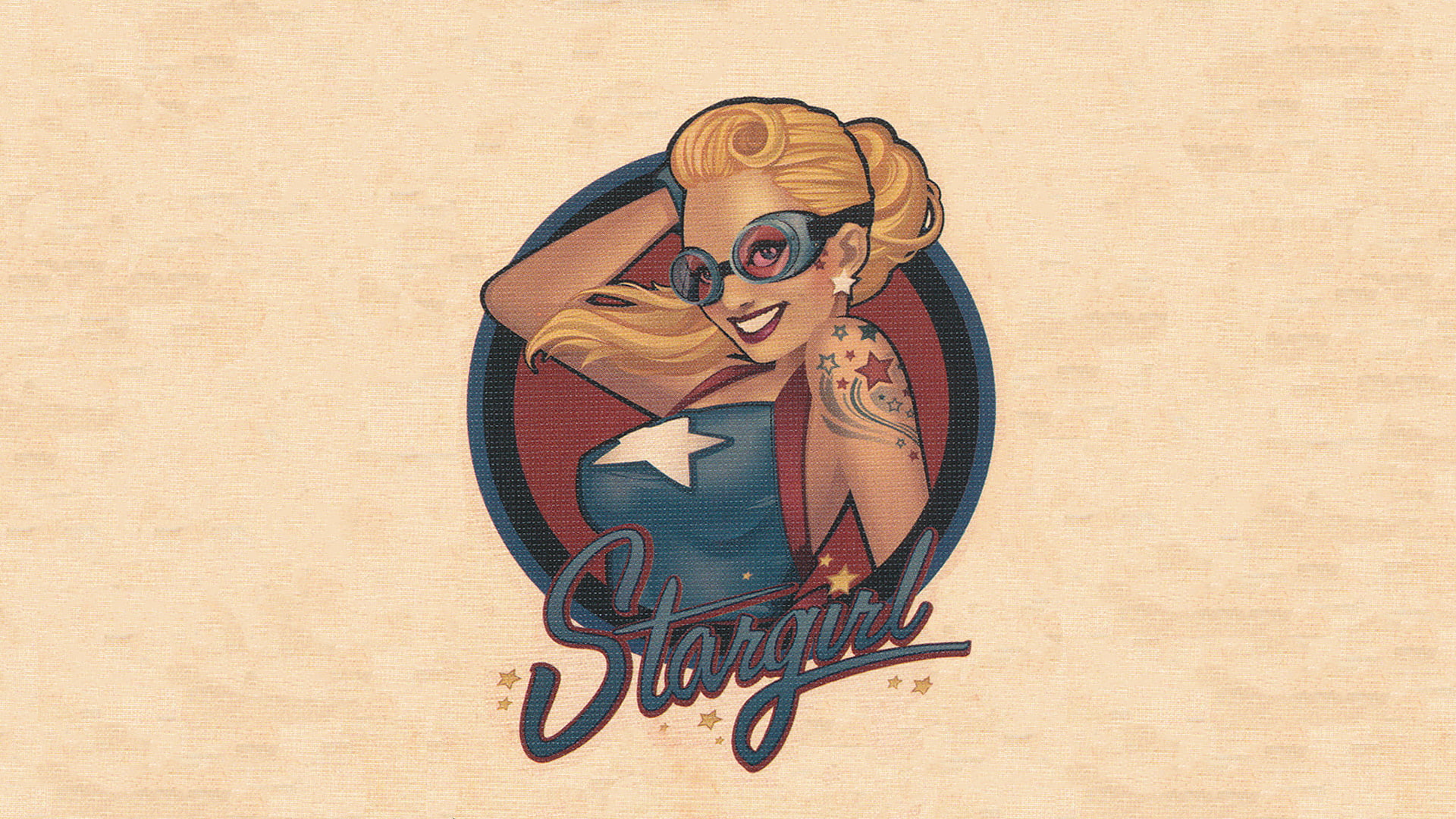 comics, 1080P, textured, DC Comics, comic books, superheroines, blonde, Stargirl, texture, HD Wallpaper