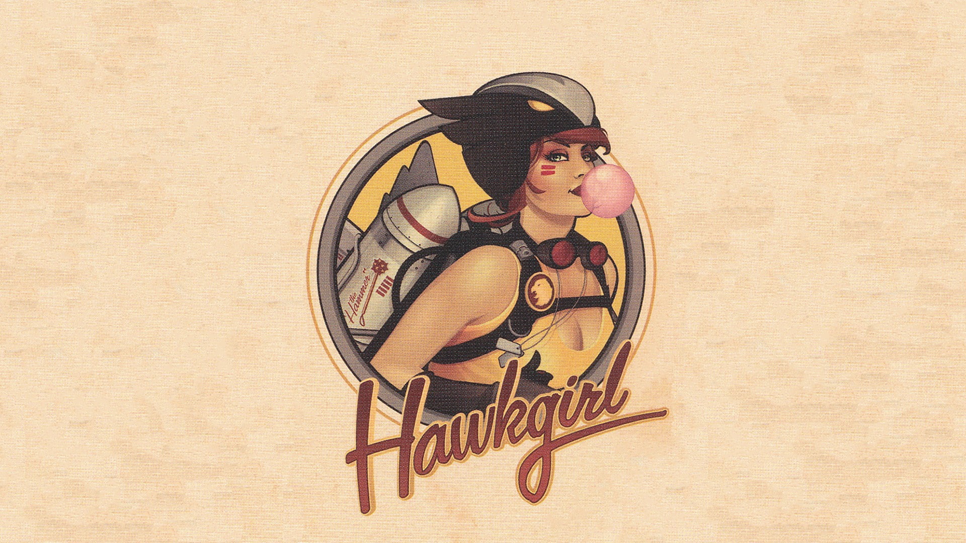 redhead hawkgirl dc comics textured superheroines texture comics comic books bombshells, human representation, wall - building feature, people, colored background, HD Wallpaper