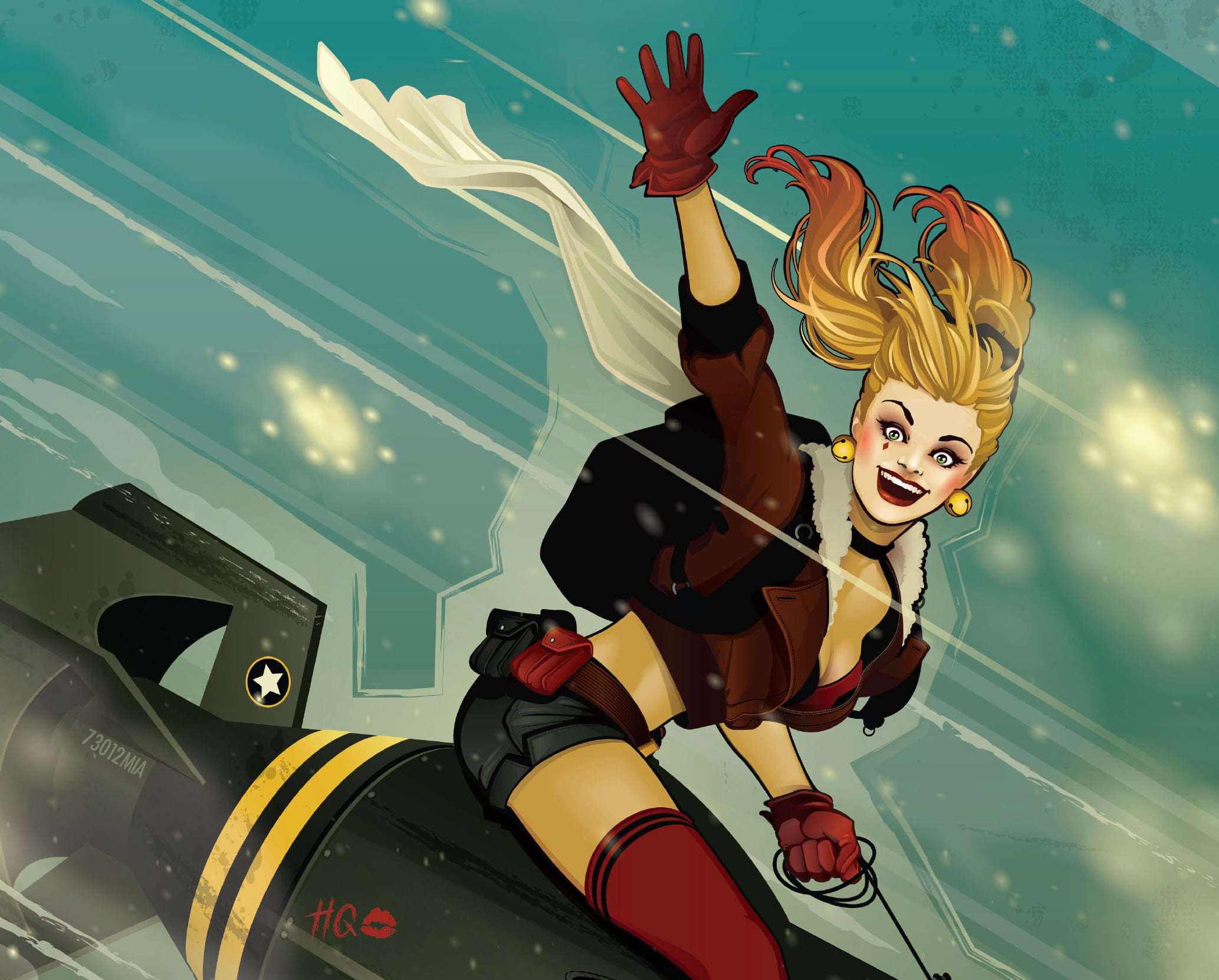 1080P, DC Bombshells, Comics, Harley Quinn, HD Wallpaper