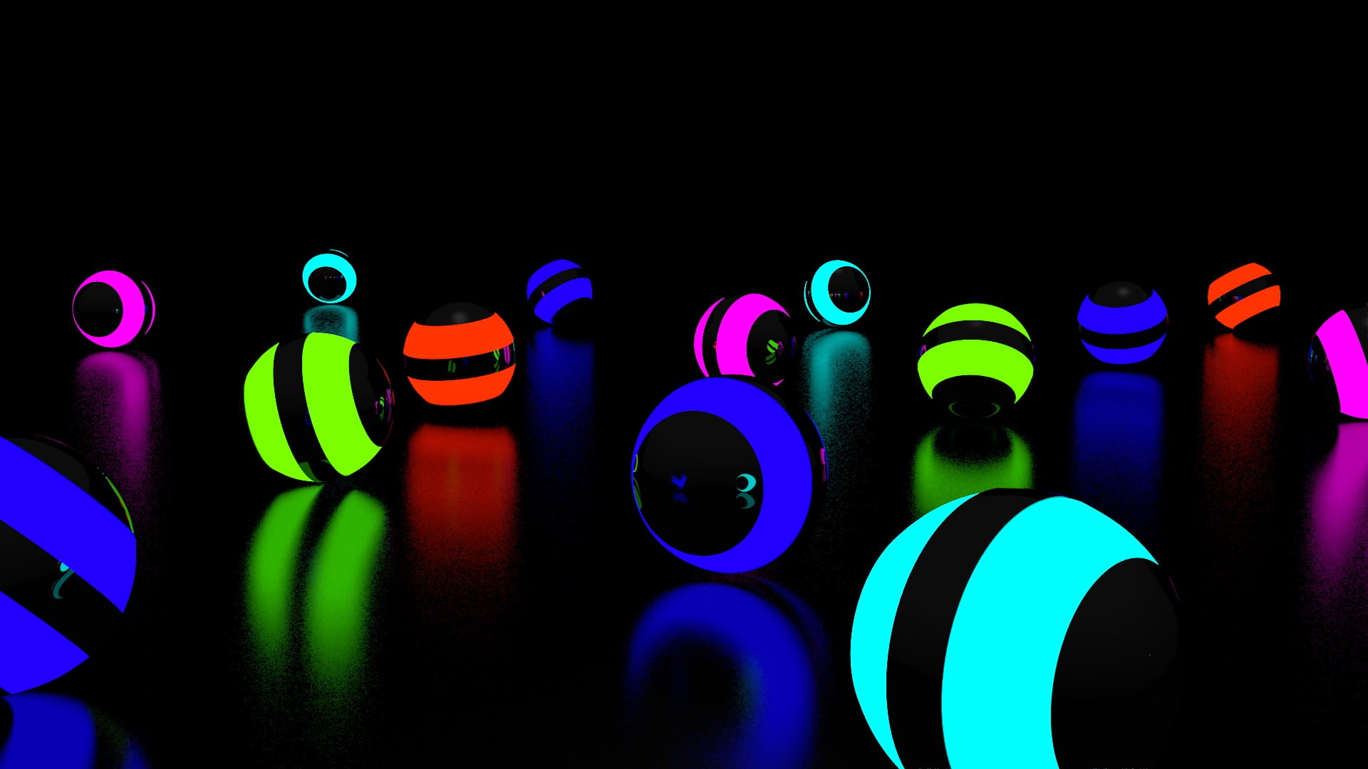 refection, balls, 1080P, ball, light, sphere, assorted, color, led, HD Wallpaper