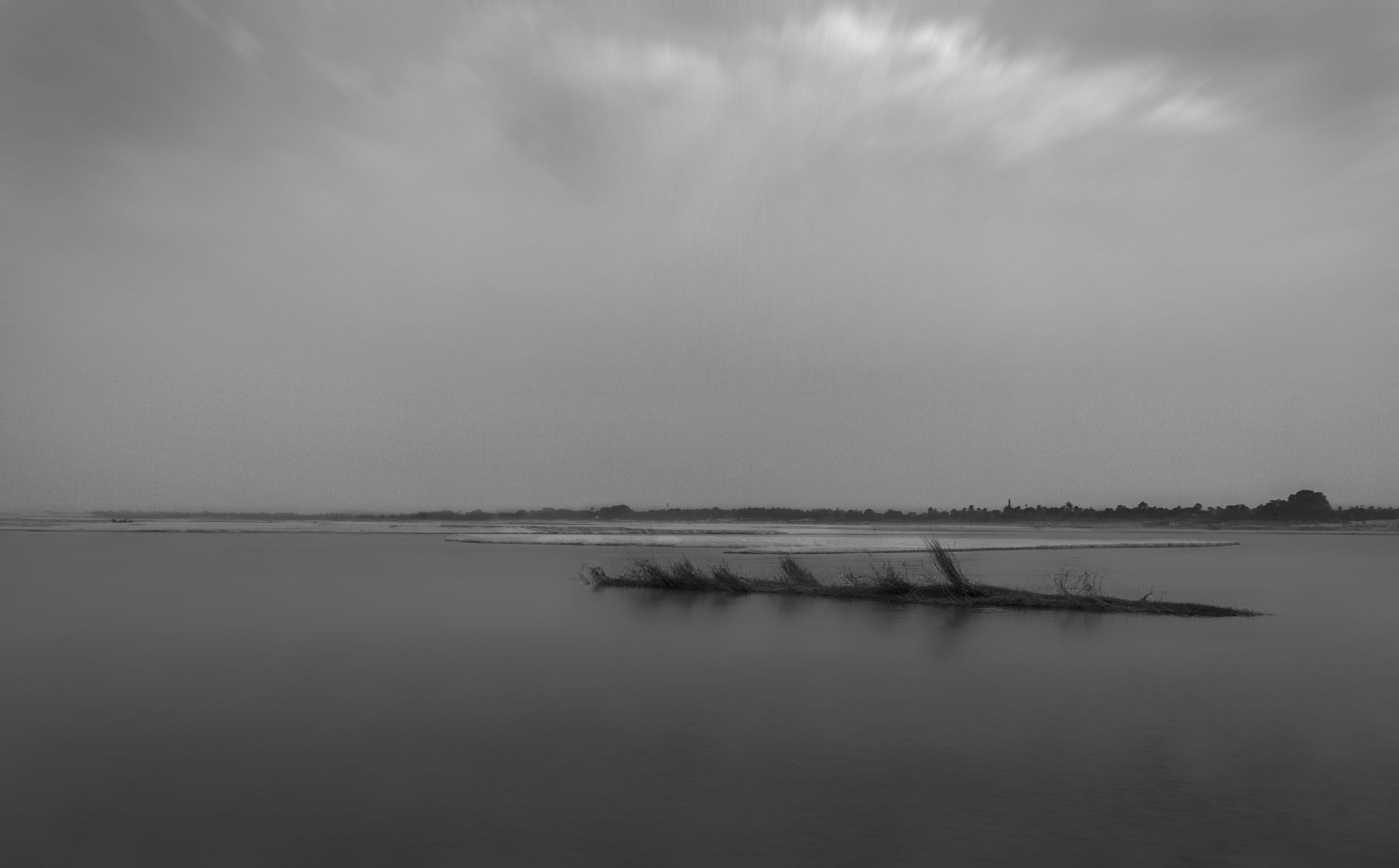 season, scenics - nature, branch, fog, white, park, reflection, waterfront, non-urban scene, day, outdoors, cold, 4K, tree, plant, water, leaf, alone, HD Wallpaper