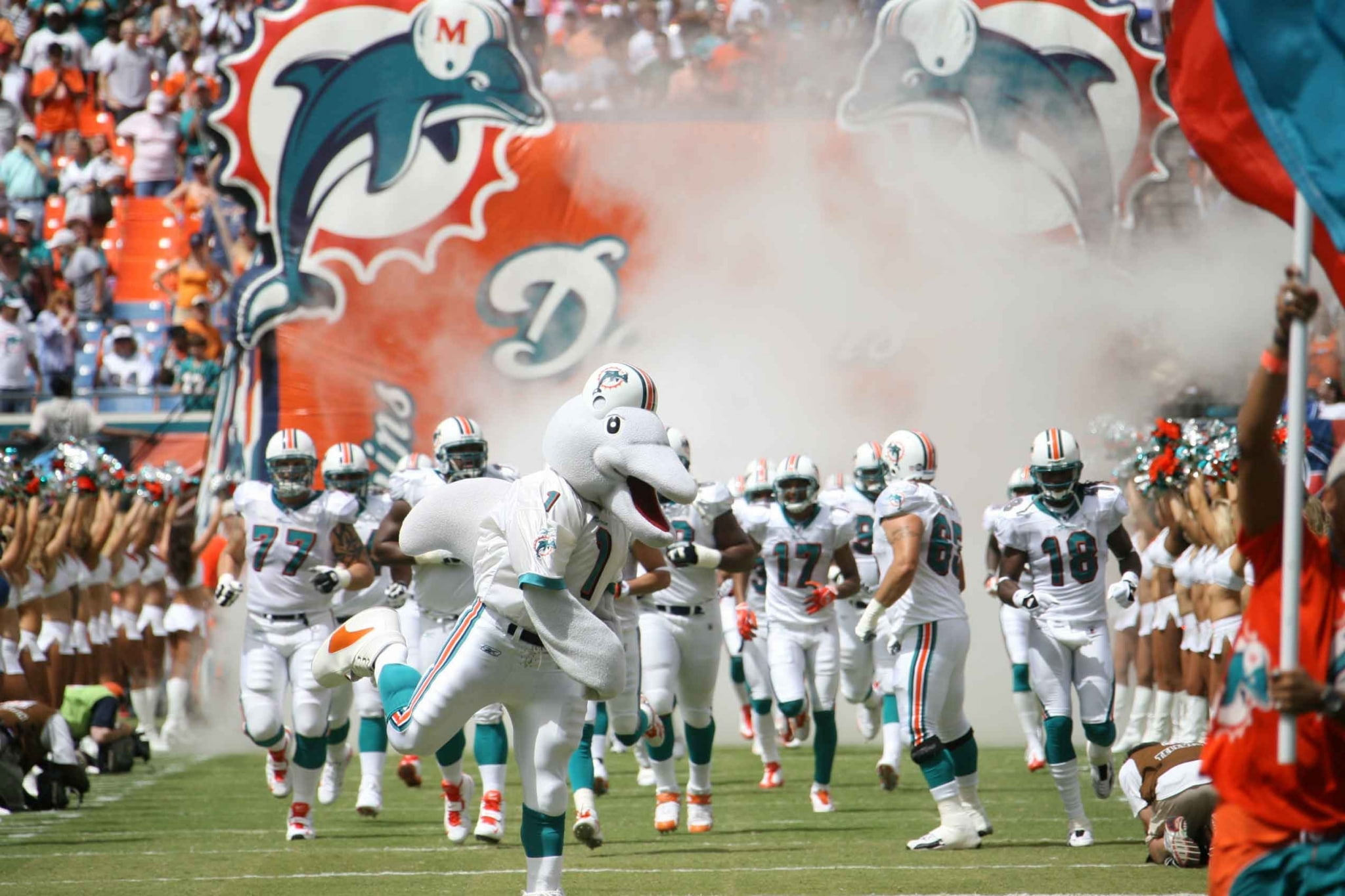 miami dolphins desktop background pictures, people, playing, american football - sport, american football player, stadium, full length, activity, 1080P, HD Wallpaper