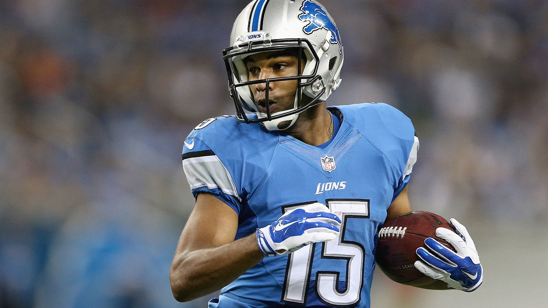 golden tate, football, detroit, lions, sports uniform, american football - ball, waist up, helmet, headwear, standing, men, american football player, competition, HD Wallpaper