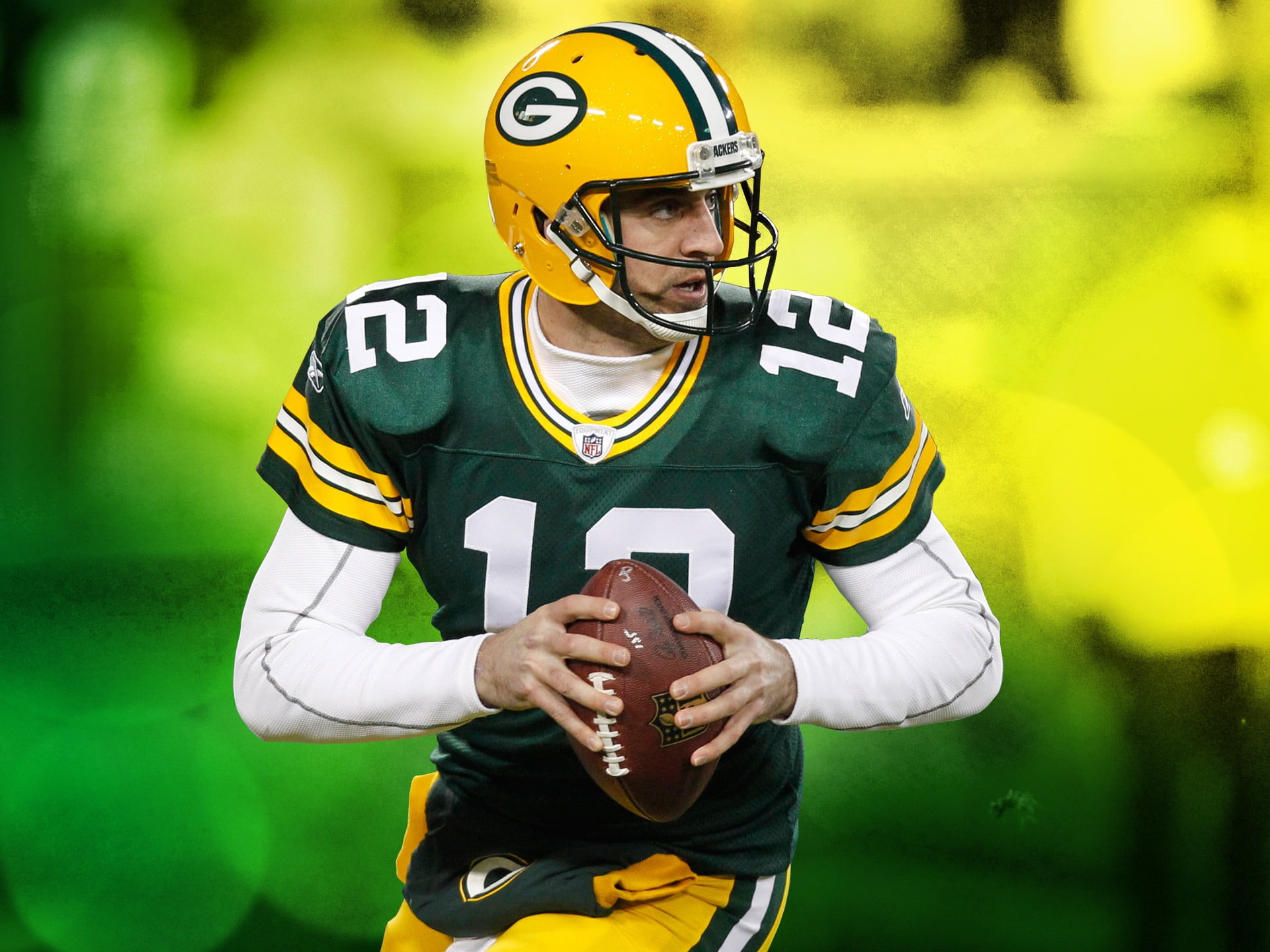 white, front view, american football - ball, headwear, american football player, outdoors, helmet, people, s, clothing, aaron, day, athlete, green, sportsman, HD Wallpaper