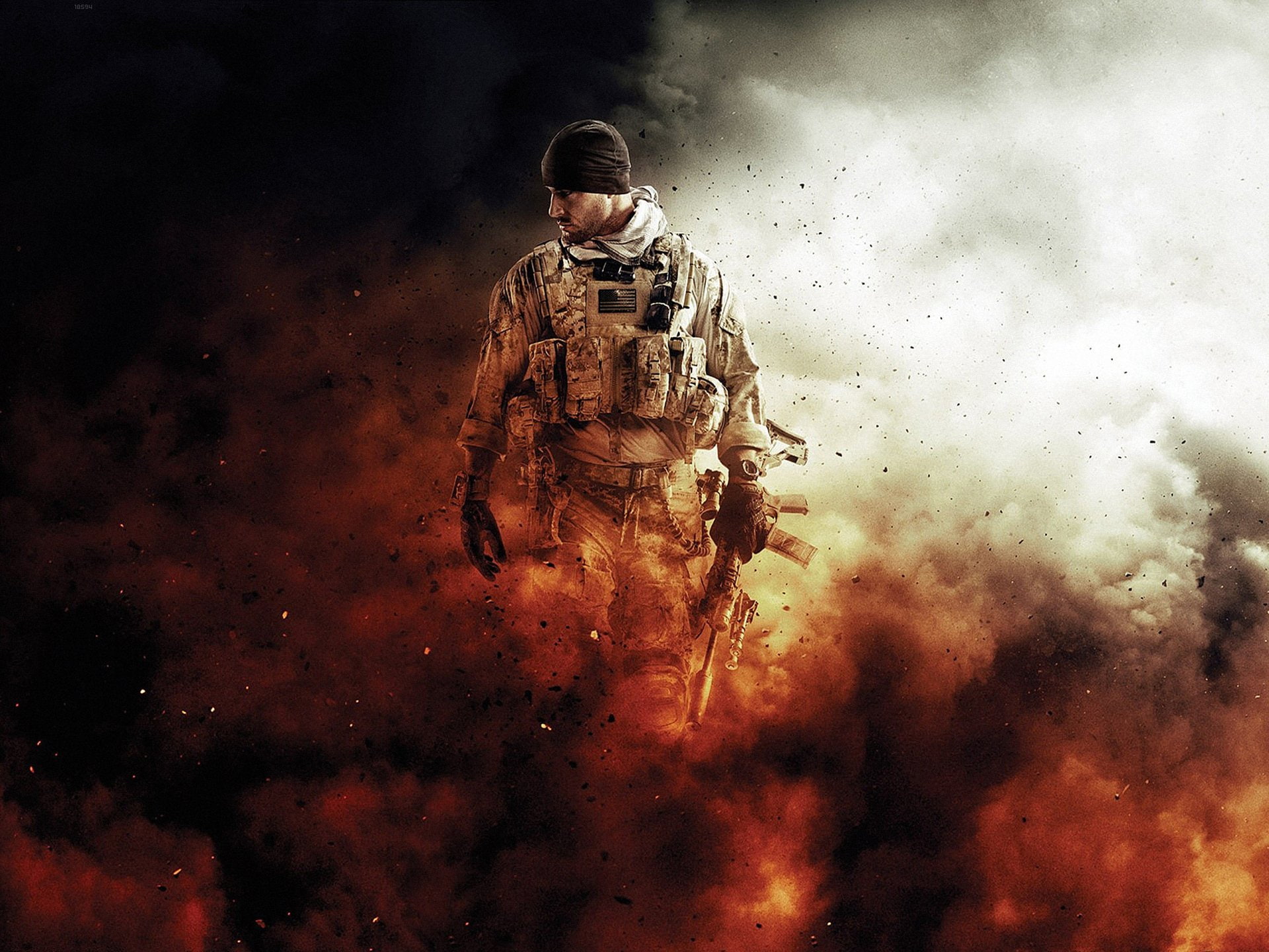 dust, Medal Of Honor: Warfighter, adult, males, real people, men, exploding, one person, night, warning sign, standing, Medal of Honor, communication, 1080P, HD Wallpaper