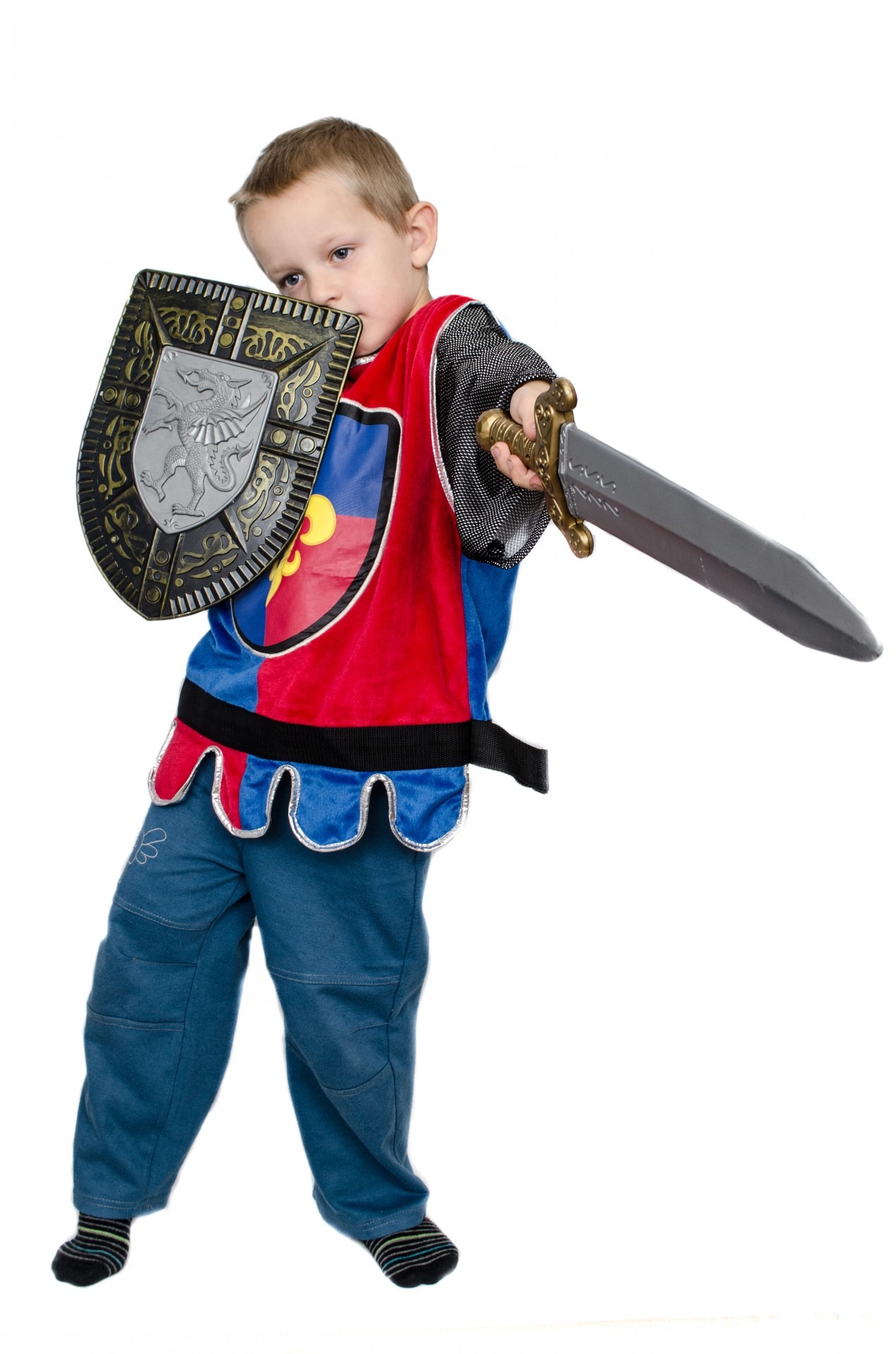 dress, boy, fun, weapon, portrait, boys, kid, shield, child, knight, lifestyles, bairn, costume, sport, people, leisure activity, childhood, white background, Phone HD Wallpaper