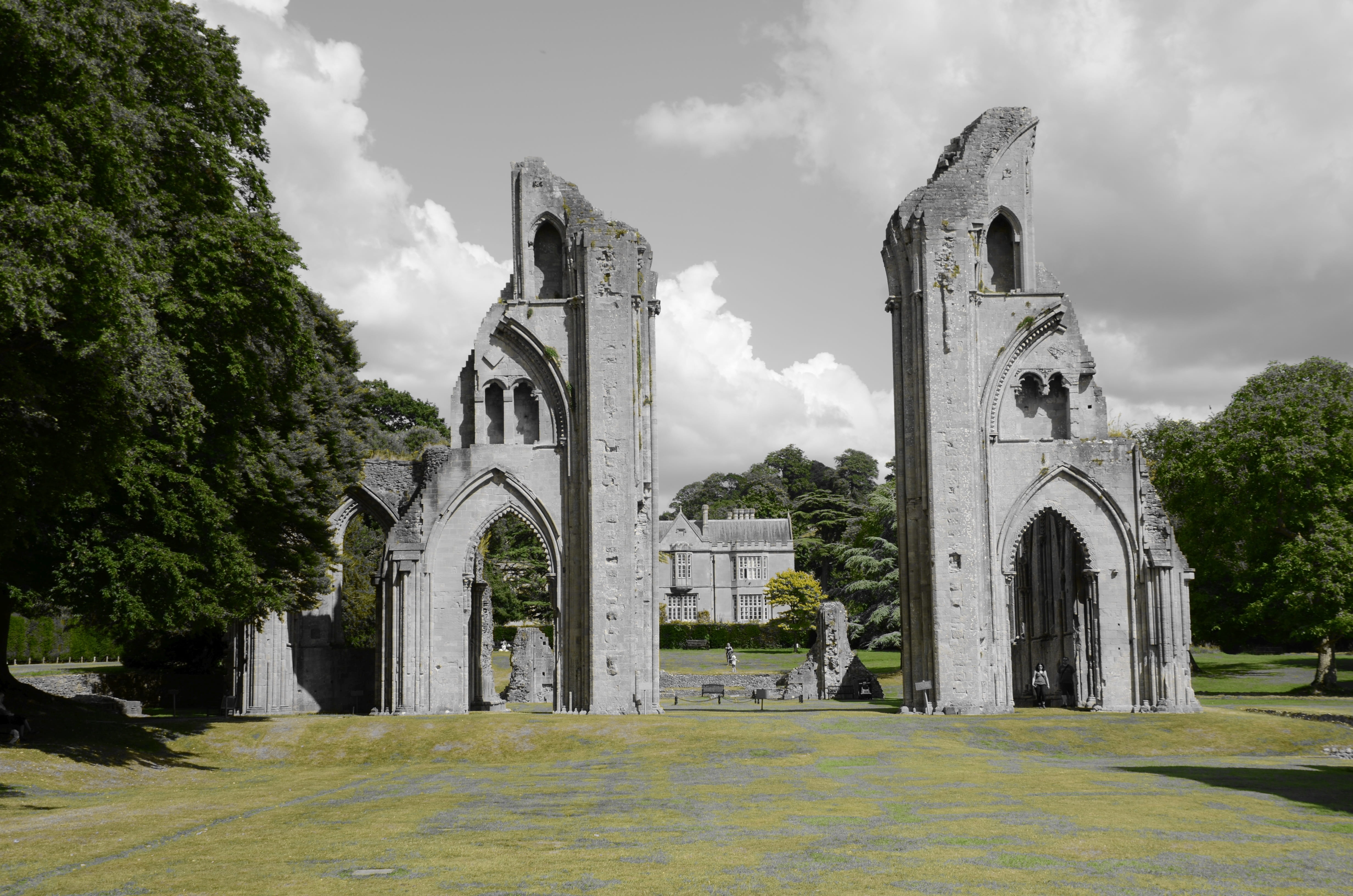 spirituality, king arthur, building exterior, tree, the past, religion, built structure, belief, architecture, day, cathedral, glastonbury, attraction, HD Wallpaper