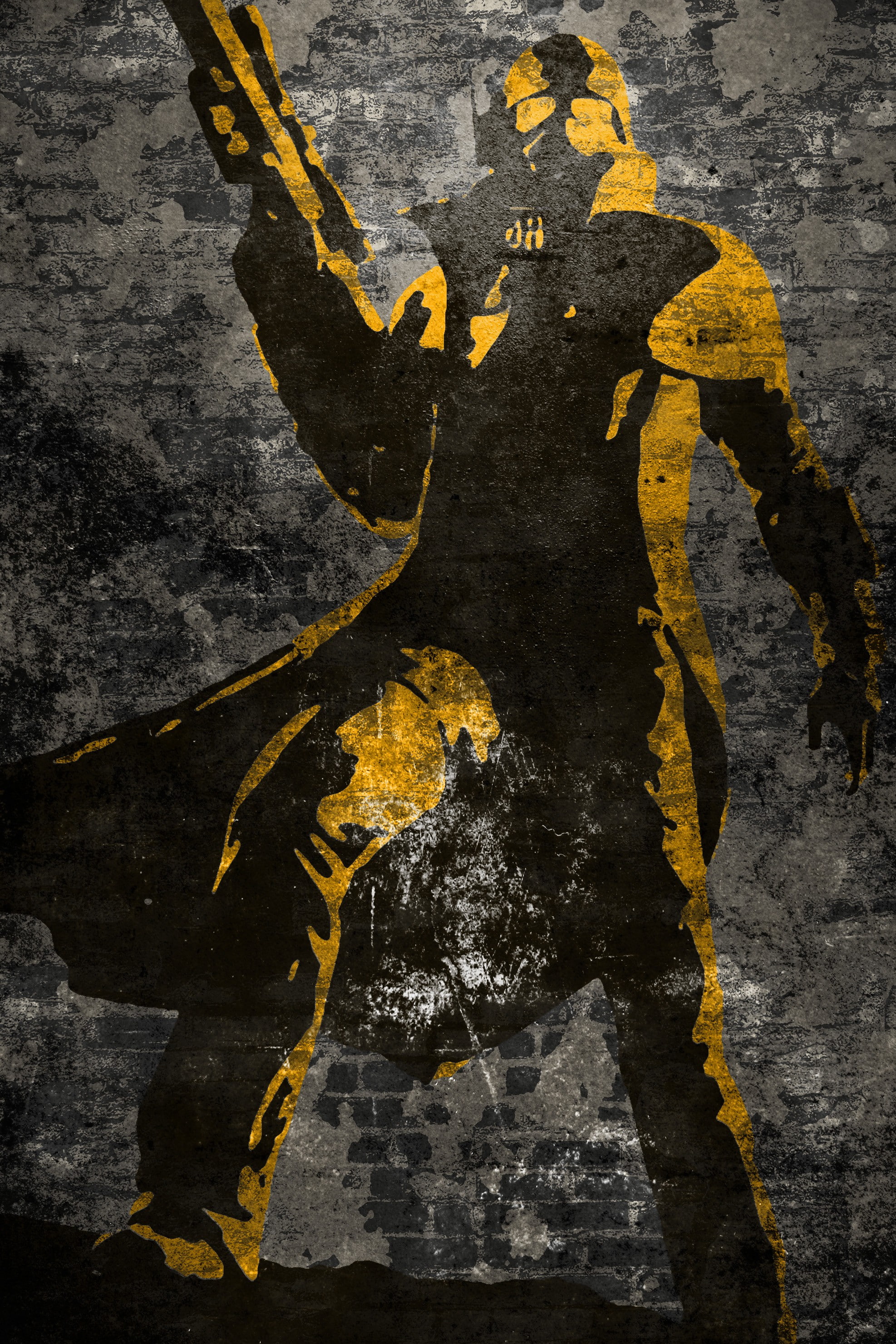 textured, 2K, travel destinations, yellow, NCR, ancient civilization, the past, Fallout, grunge, solid, old, backgrounds, fan art, ancient, outdoors, wall - building feature, Phone HD Wallpaper