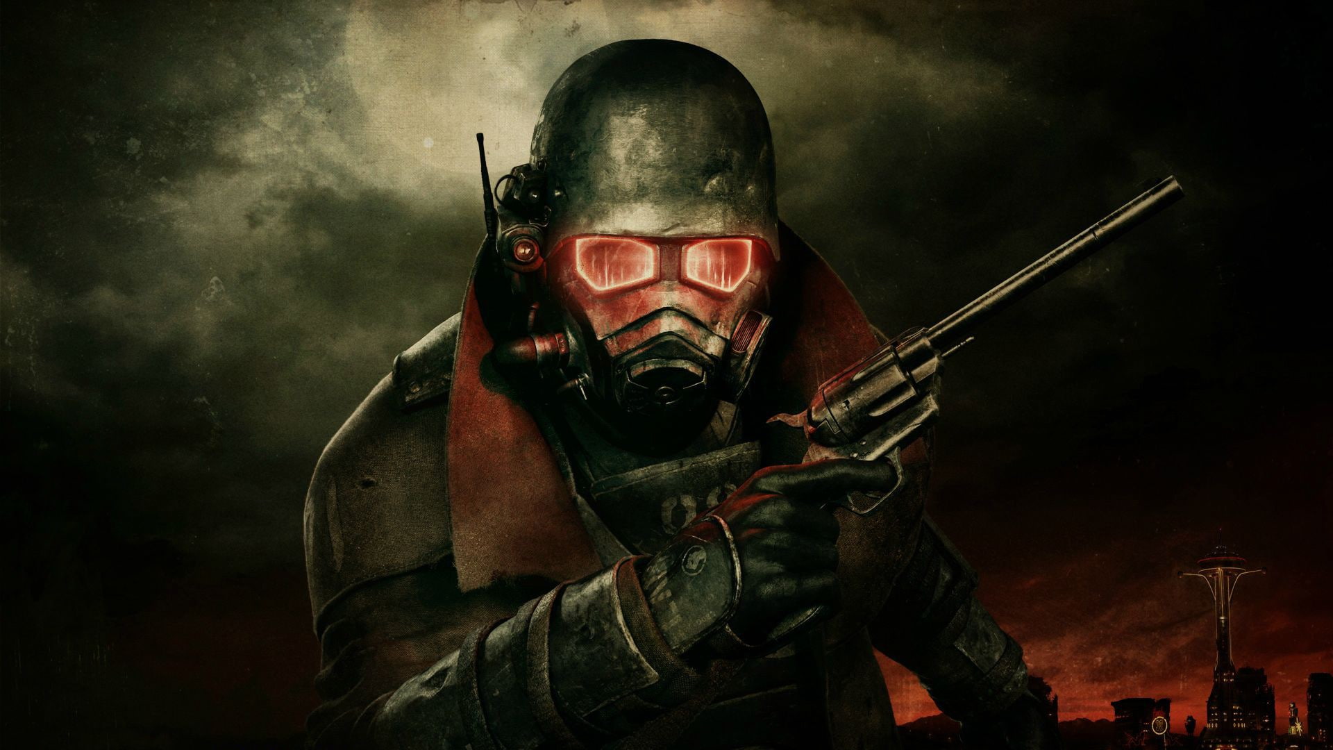studio shot, suit of armor, work helmet, helmet, waist up, weapon, fighting, armed forces, portrait, demon - fictional character, gun, fallout ncr fallout new vegas, HD Wallpaper