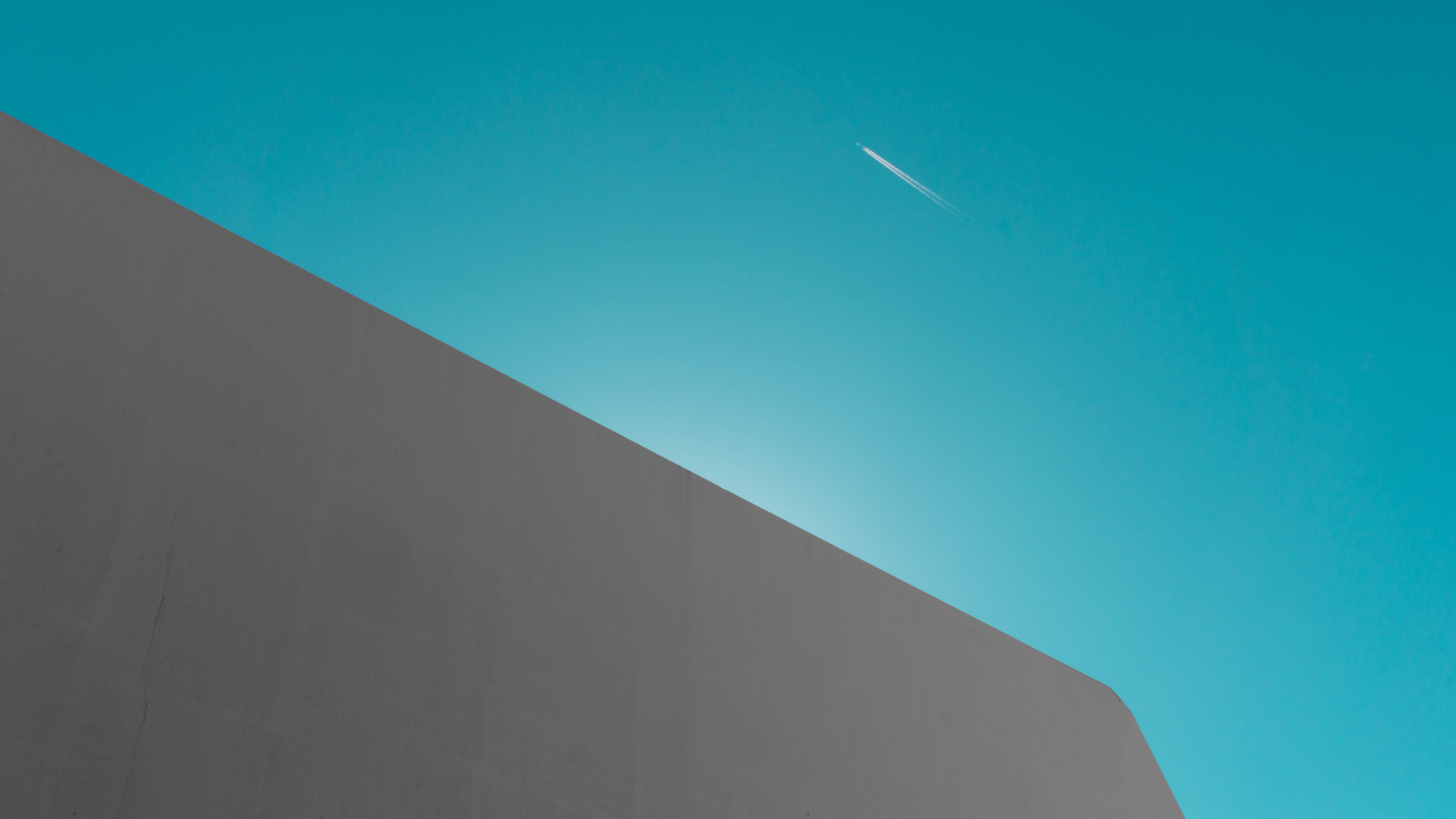 close-up, airplane, abstract, gradient, plane, no people, scenics - nature, day, building exterior, sky, blue, minimalist, untitled, low angle view, backgrounds, HD Wallpaper