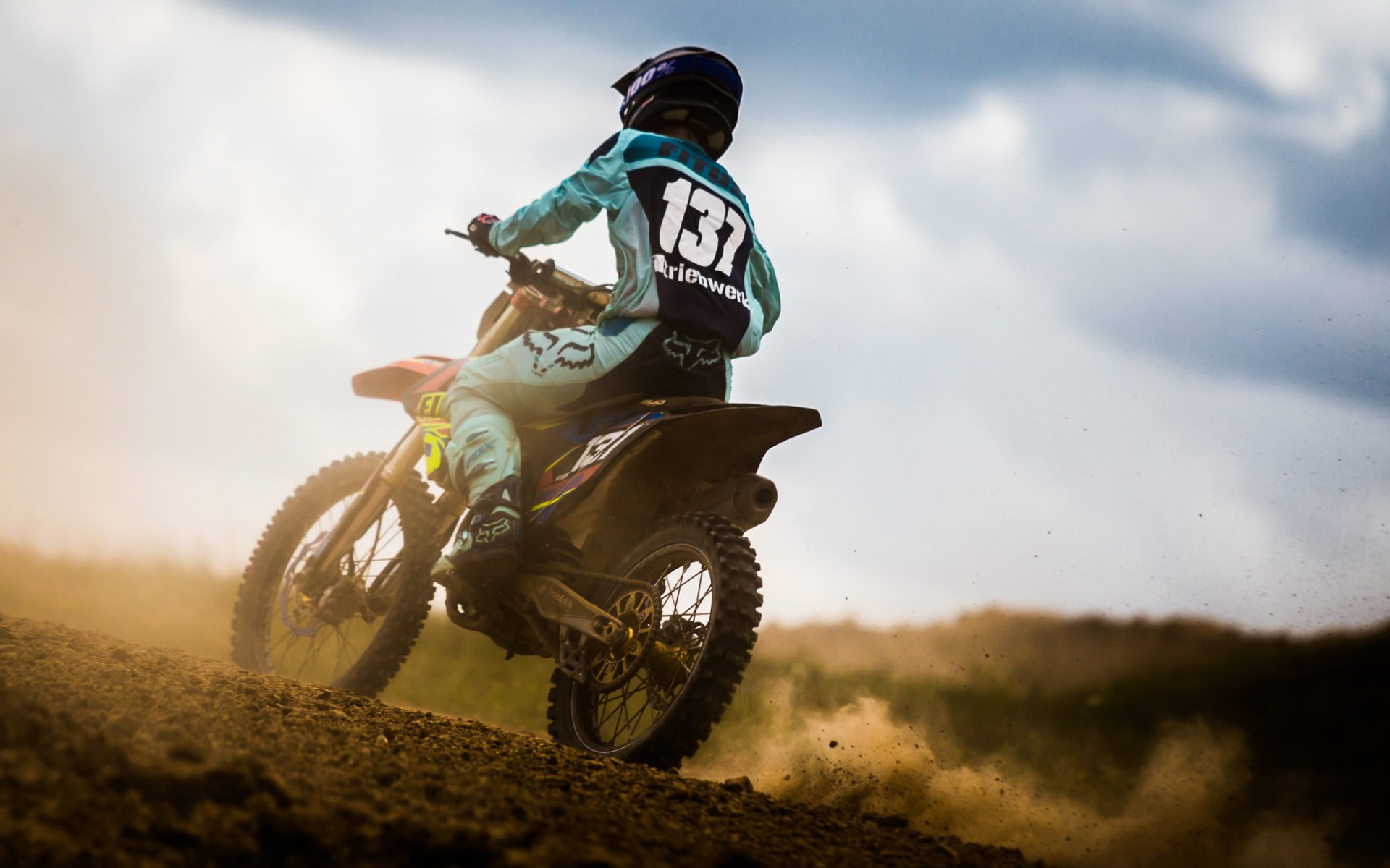 day, sports helmet, men, dirt, race, outdoors, ride, motocross, one person, sport, nature, lens flare, Sports, motorcycles, transportation, leisure activity, HD Wallpaper