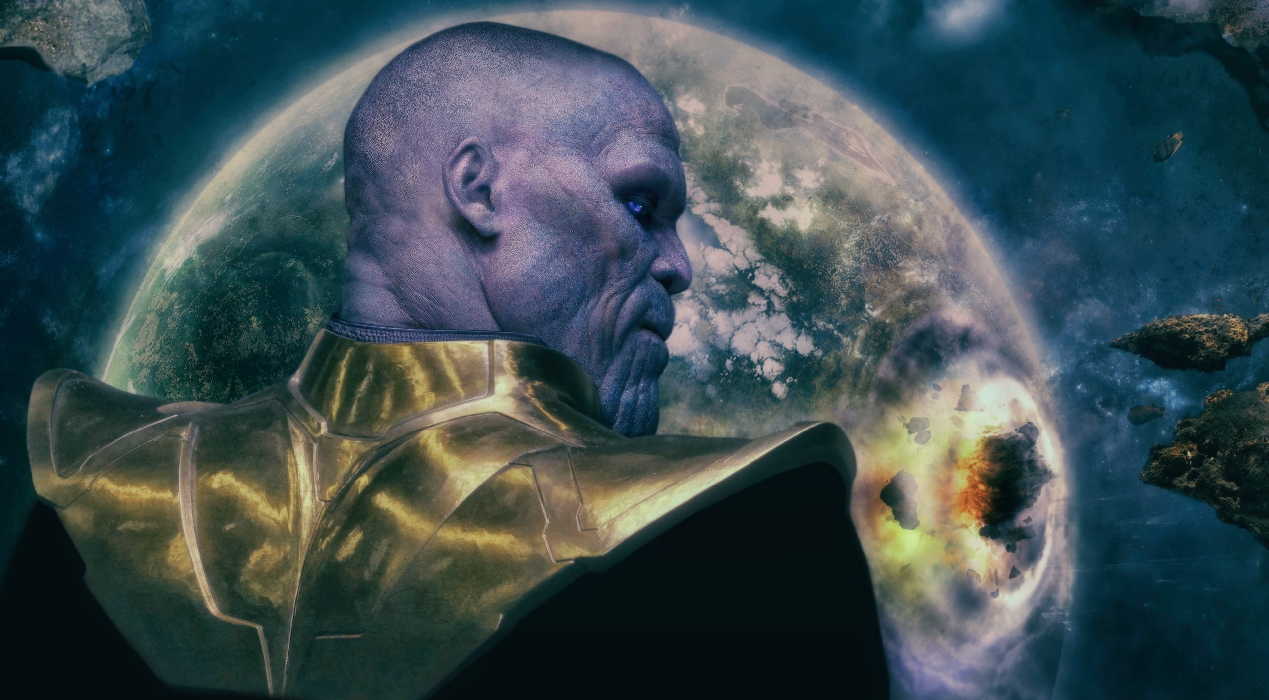multiple exposure, men, waist up, thanos, smoking issues, Avengers, Fanart, adult, arturasus, smoke - physical structure, Other Movies, indoors, portrait, HD Wallpaper