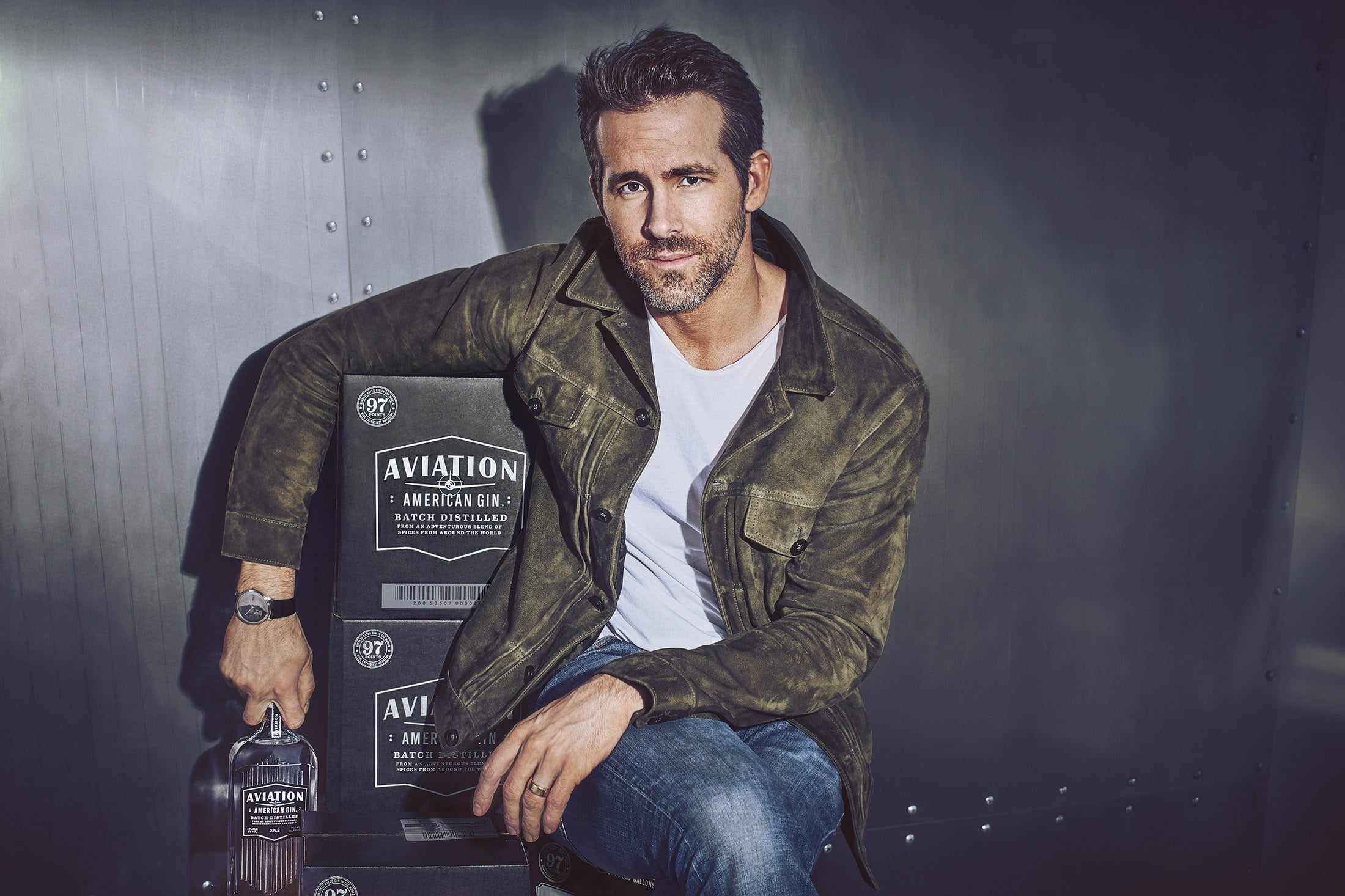 1080P, Ryan Reynolds, jacket, pose, look, male, HD Wallpaper