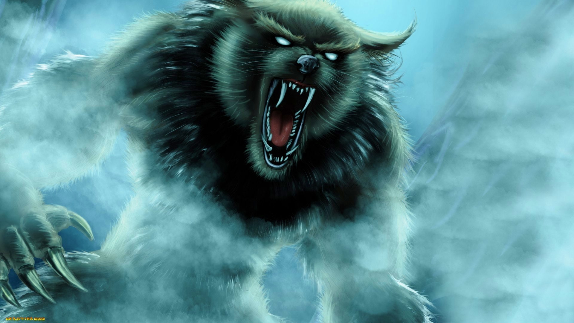 facial expression, 1080P, anger, confrontation, aggression, animal, art, horror, negative emotion, fantasy, halloween, snarling, animal mouth, no people, HD Wallpaper