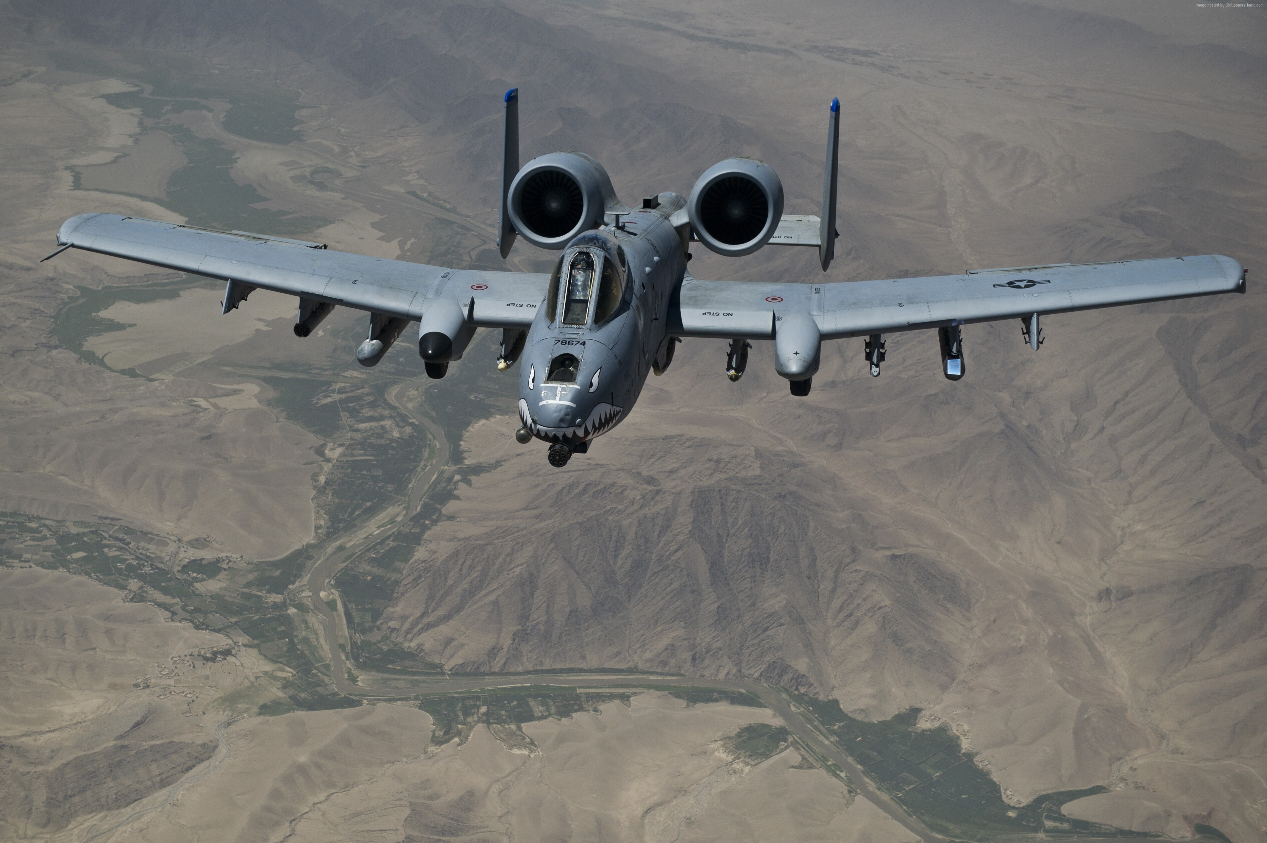 US Army, scenics - nature, plane, A-10 Thunderbolt II, aircraft, high angle view, no people, mountain range, U.S. Air Force, airplane, flying, outdoors, HD Wallpaper
