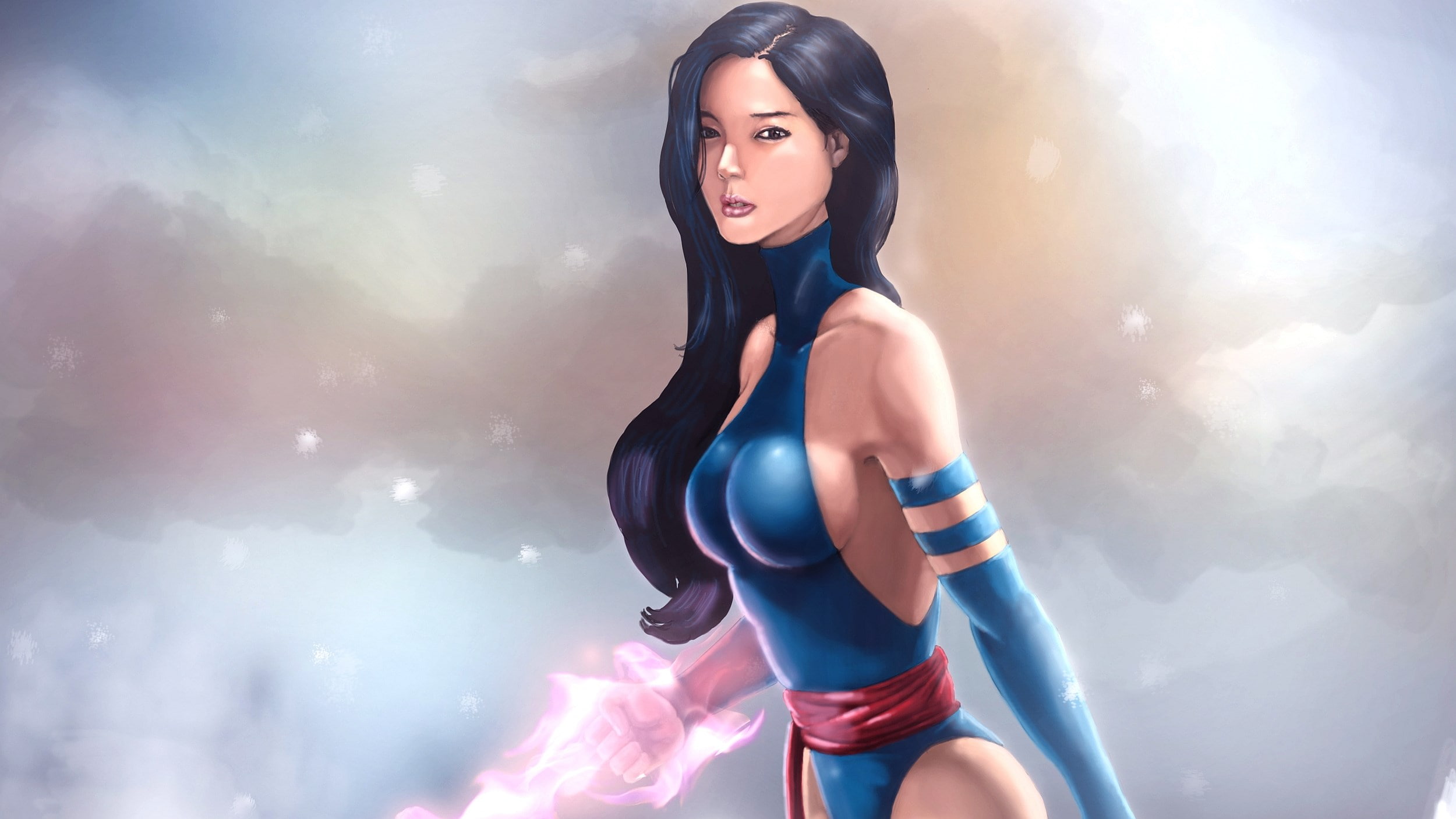 looking at camera, adult, lifestyles, beauty, young adult, young women, psylocke, exercising, 1080P, hairstyle, healthy lifestyle, three quarter length, HD Wallpaper