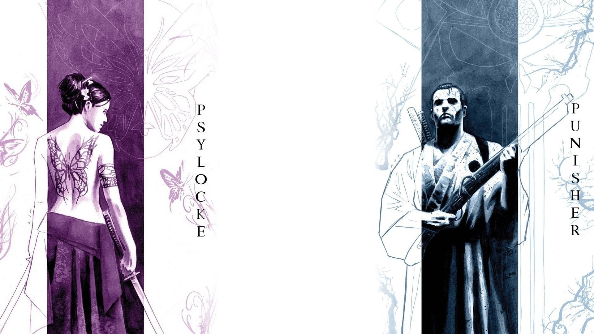 Comics, Psylocke, Punisher, 1080P, HD Wallpaper