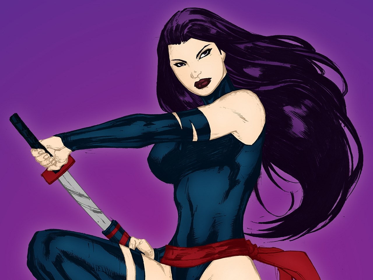 beautiful woman, bizarre, women, studio shot, psylocke, hair, females, three quarter length, 720P, beautiful people, surreal, beauty, young adult, hairstyle, HD Wallpaper