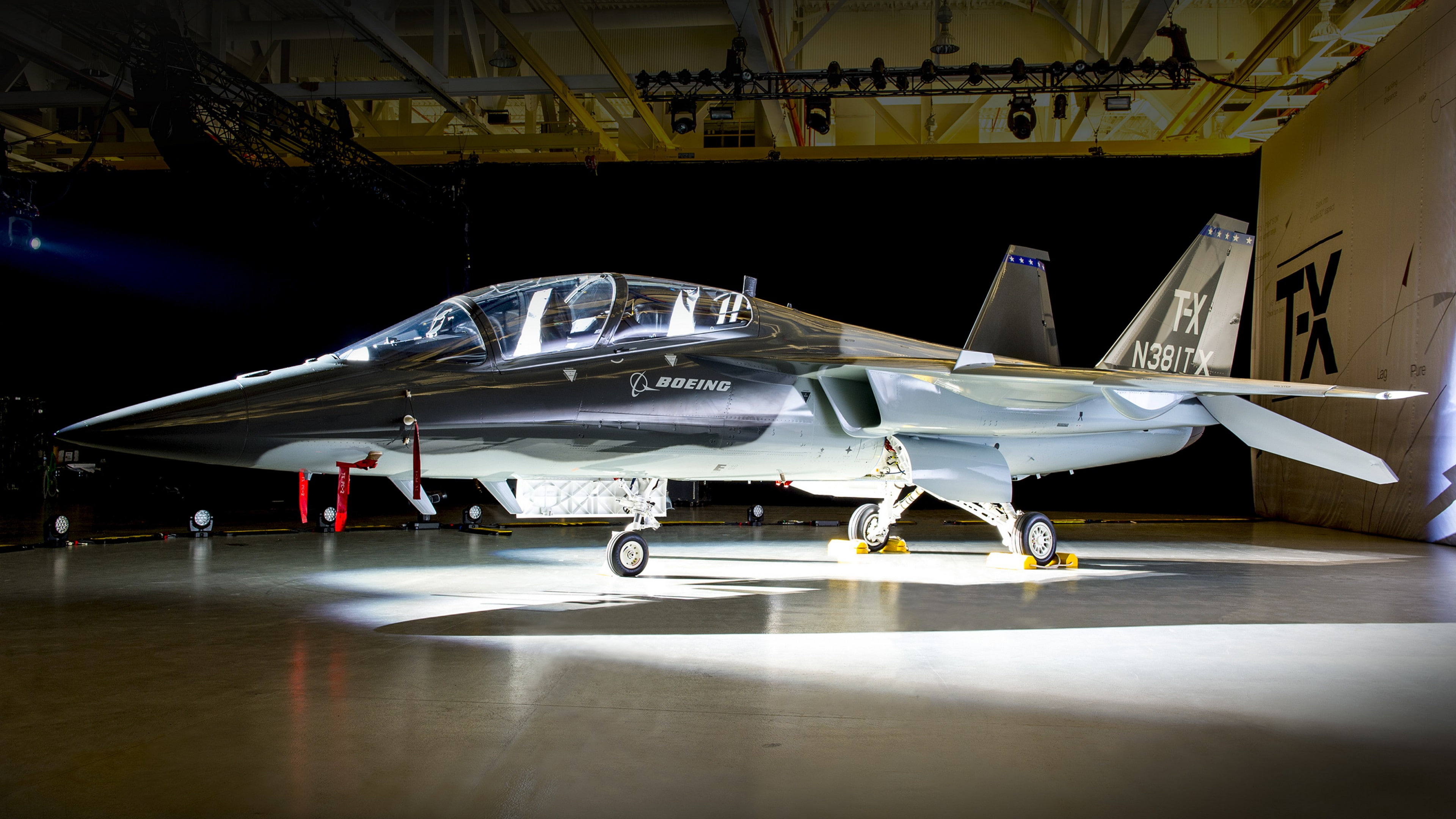 black, fighter aircraft, digital, 4K, grey, plane, Boeing T-X, U.S. Air Force, HD Wallpaper