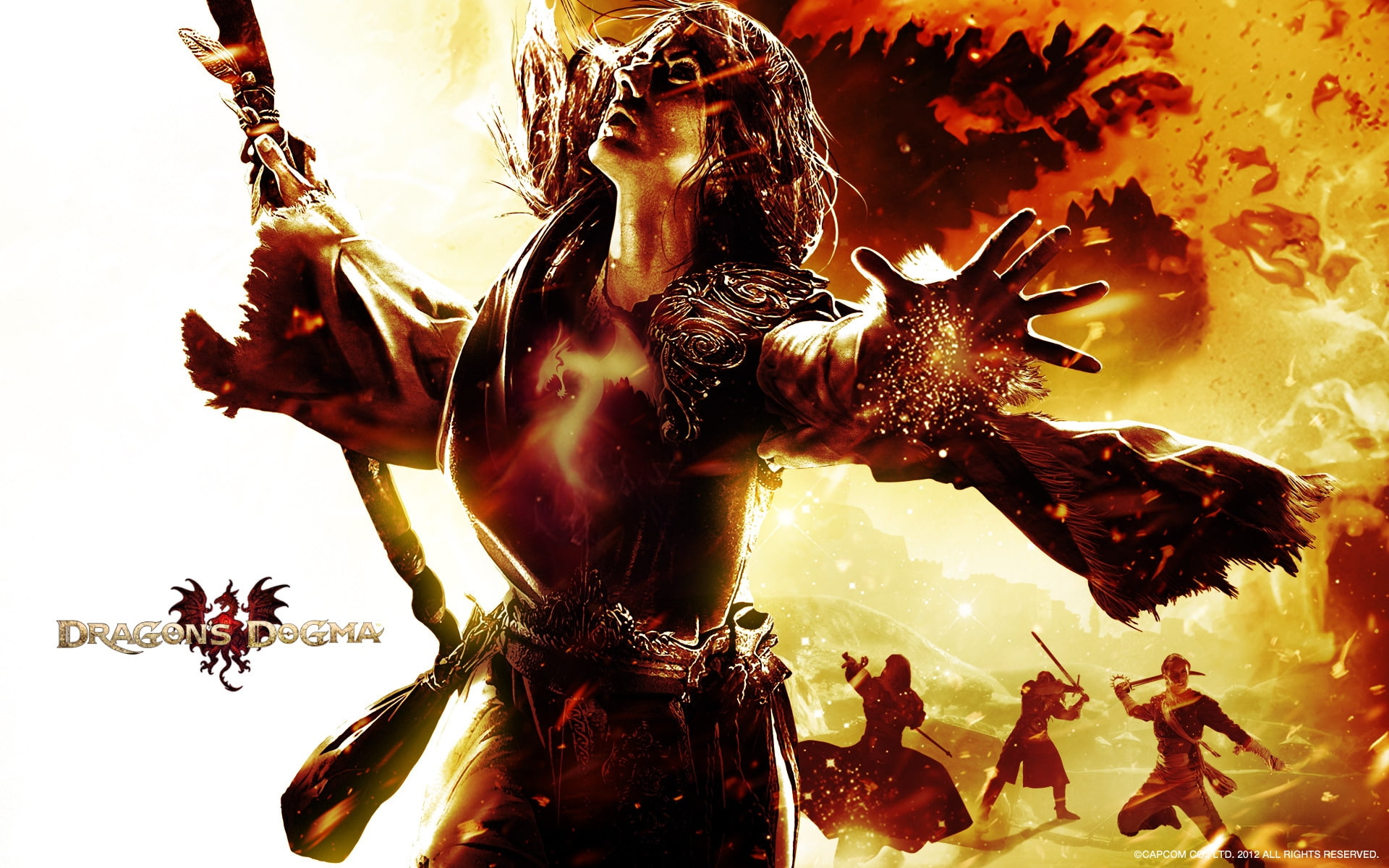 character, dragons, dogma, sorceror, male, 1080P, illustration, action, HD Wallpaper