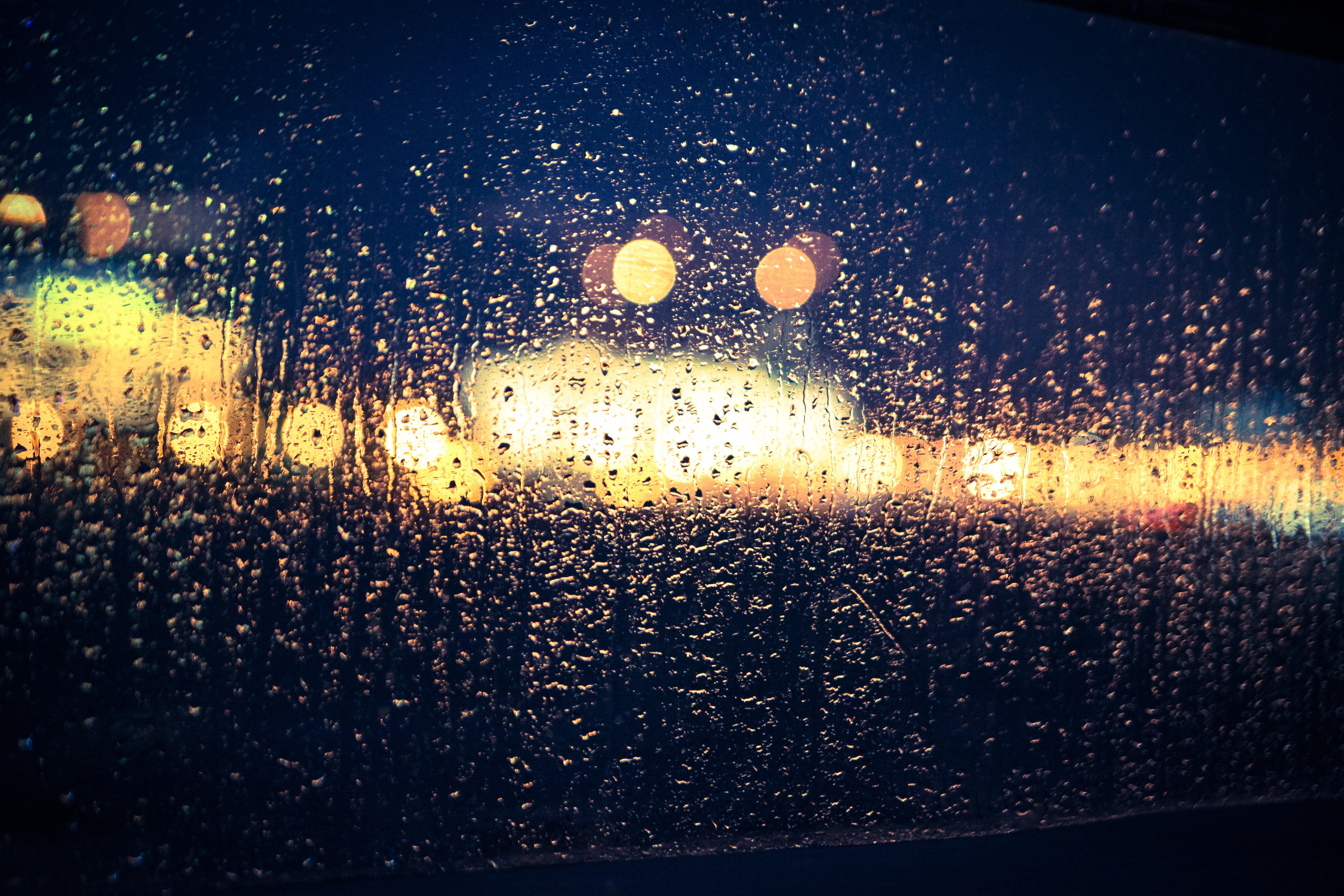 light, car, drops, vehicle interior, golden, focus, water, transparent, 5K, outdoors, glass, backgrounds, transportation, drop, land vehicle, blur, city, HD Wallpaper