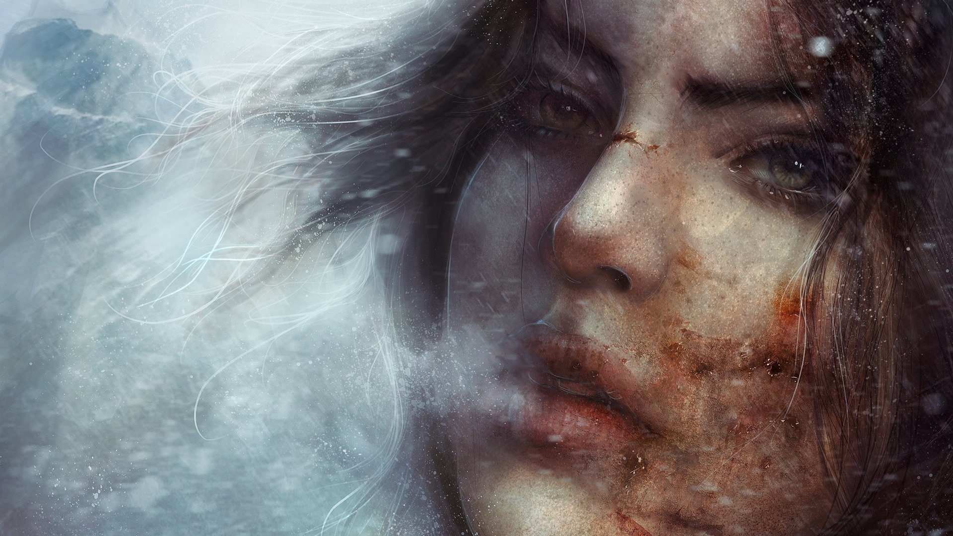 emotion, digital composite, one person, close-up, cold, adult, 1080P, blood, contemplation, human face, sadness, headshot, grief, depression - sadness, HD Wallpaper